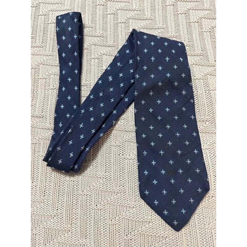 Brooks Brothers Brooks Brothers blue cross print linen silk blend tie Size ONE SIZE - 1 Thumbnail