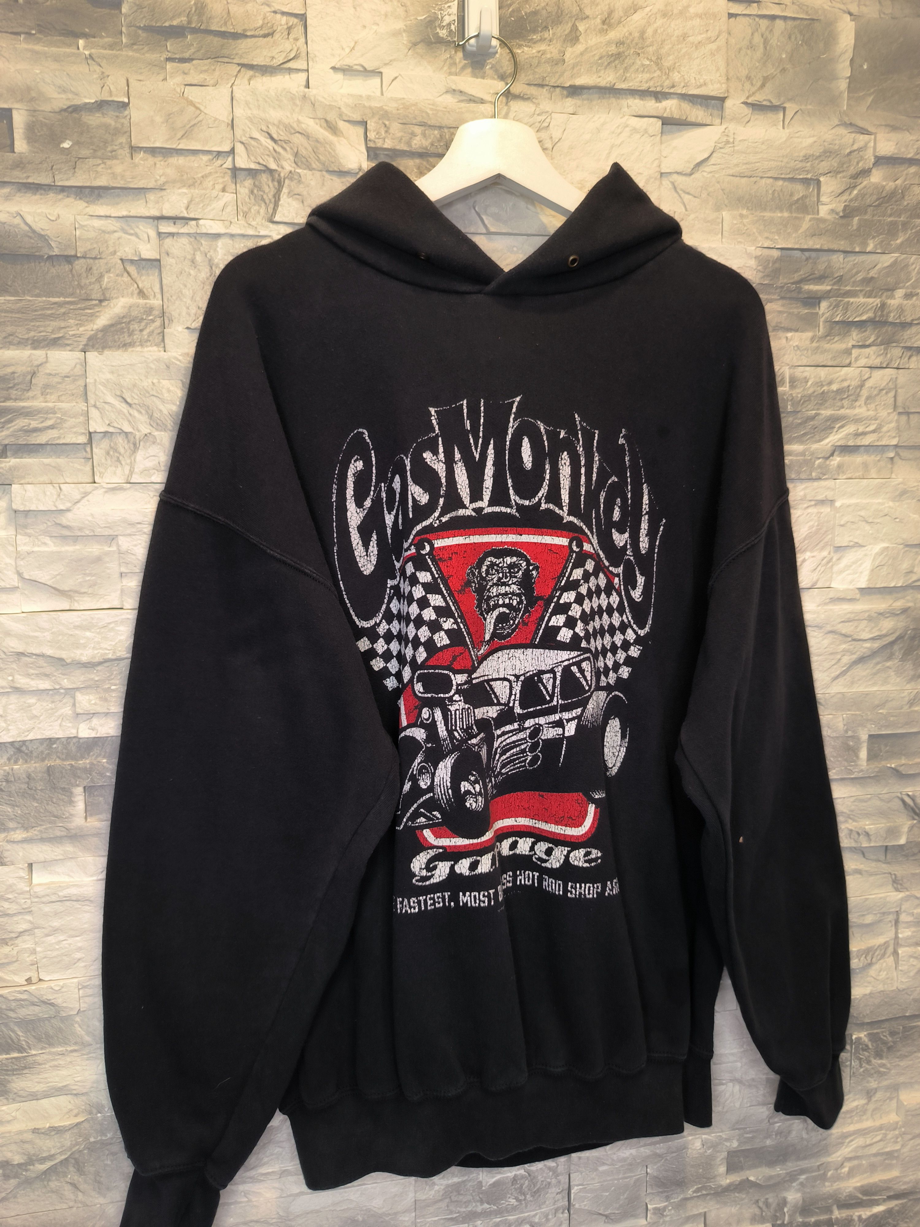 Fruit Of The Loom Vintage Gas Monkey Hoodie Sweatshirt Logo Black FOTL Size US XL / EU 56 / 4 - 3 Thumbnail