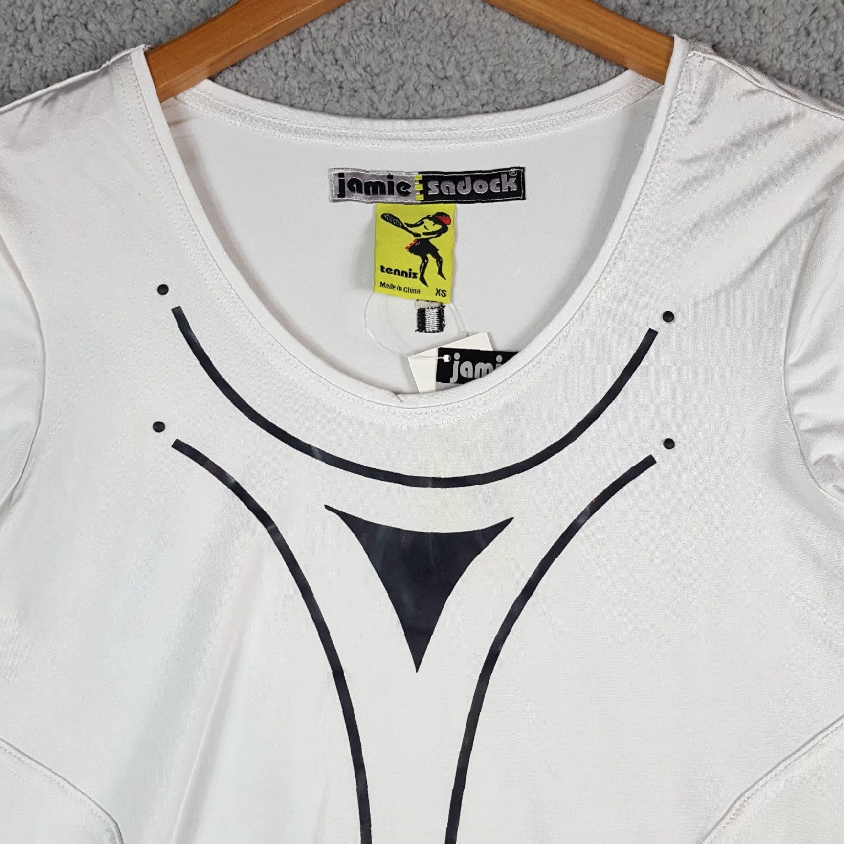 Vintage VINTAGE Jamie Sadock Tennis Top Shirt XS White Short Sleeve Crew Neck Breathing Stretch Preppy Y2K 90s 2000s Women Mens Girls Size XS / US 0-2 / IT 36-38 - 3 Thumbnail