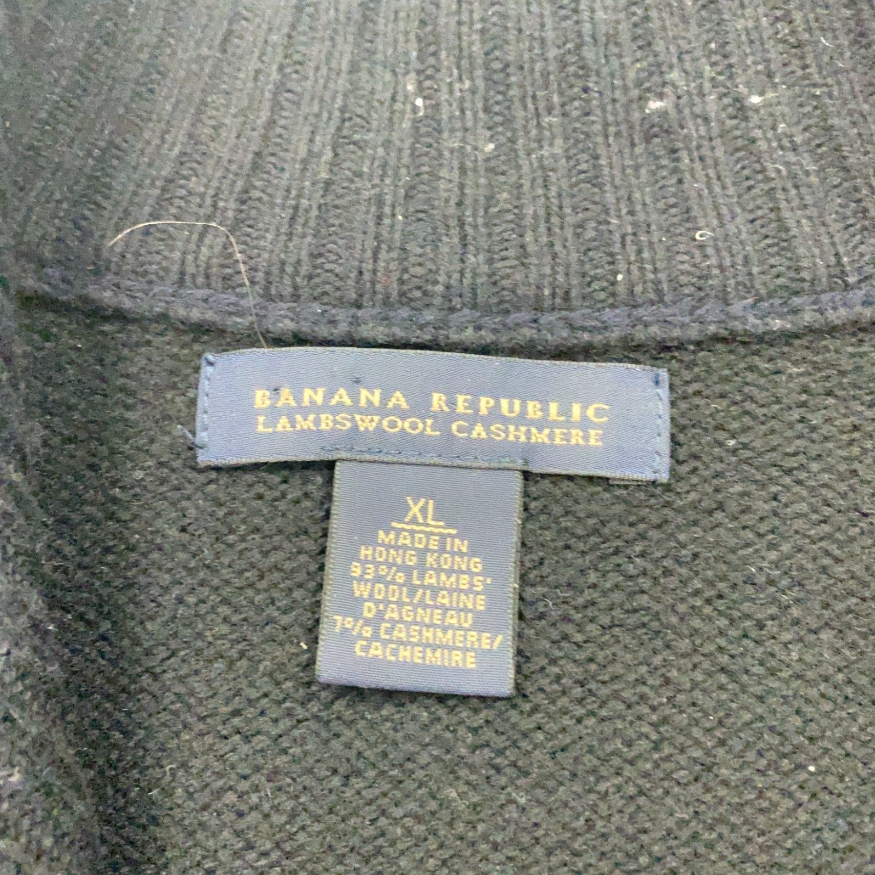 Banana Republic Banana Republic Sweater Mens XL Gray Striped 1/4 Zip Pullover Wool Cashemere Mock Neck Size US XL / EU 56 / 4 - 4 Thumbnail