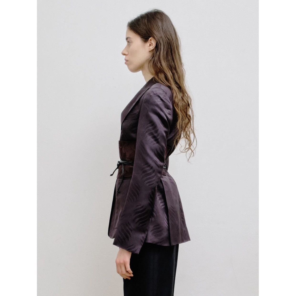 Gucci × Tom Ford Gucci by Tom Ford leaf print plum silk blazer Size XS / US 0-2 / IT 36-38 - 3 Thumbnail