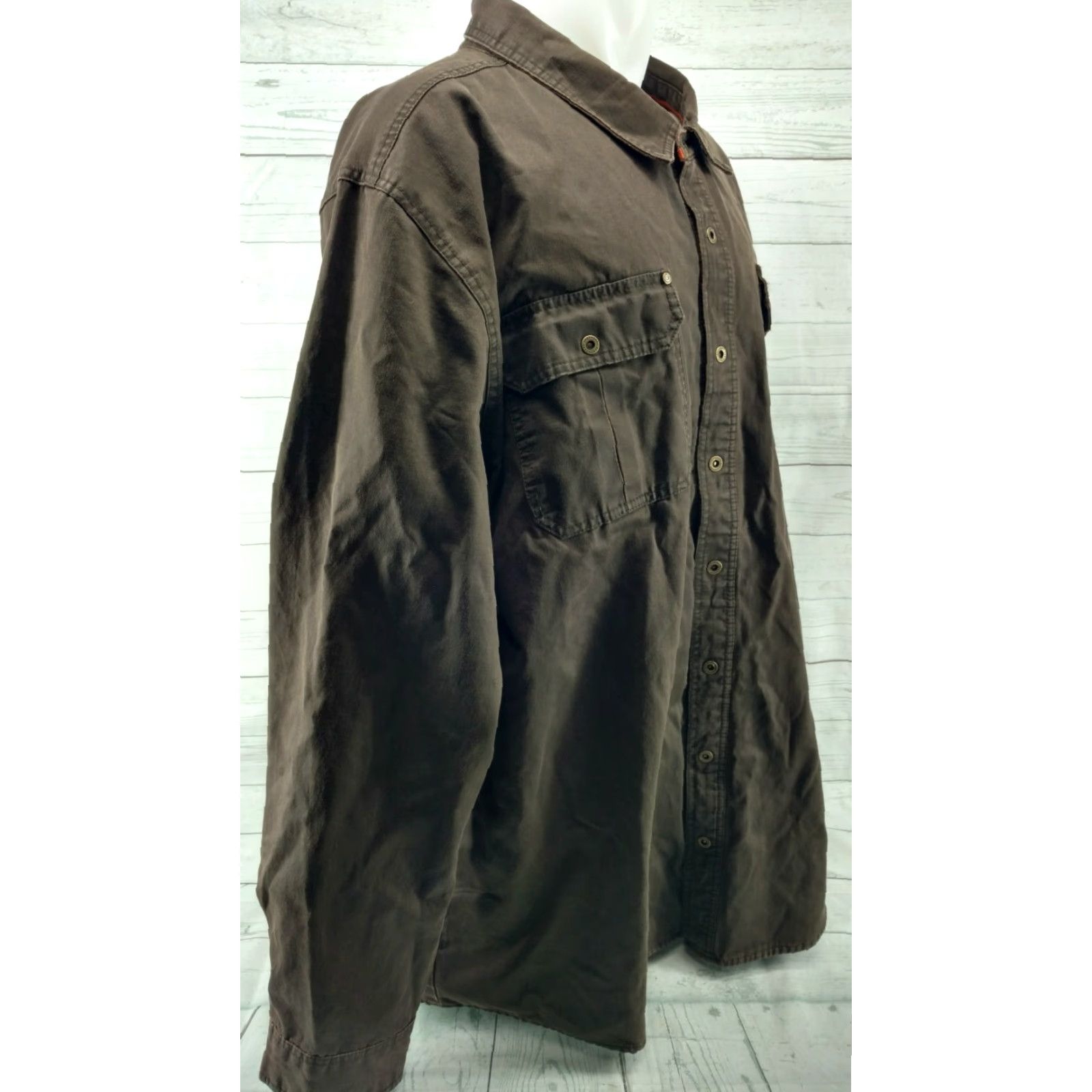 Vintage Legendary Whitetails Shirt Jacket Men Journeyman Flannel Line Snap Buttons 4XT Brown 4XL Big & Tall Mens Jacket Style Outdoor Hunting Vintage N/A Size US XXL / EU 58 / 5 - 6 Thumbnail
