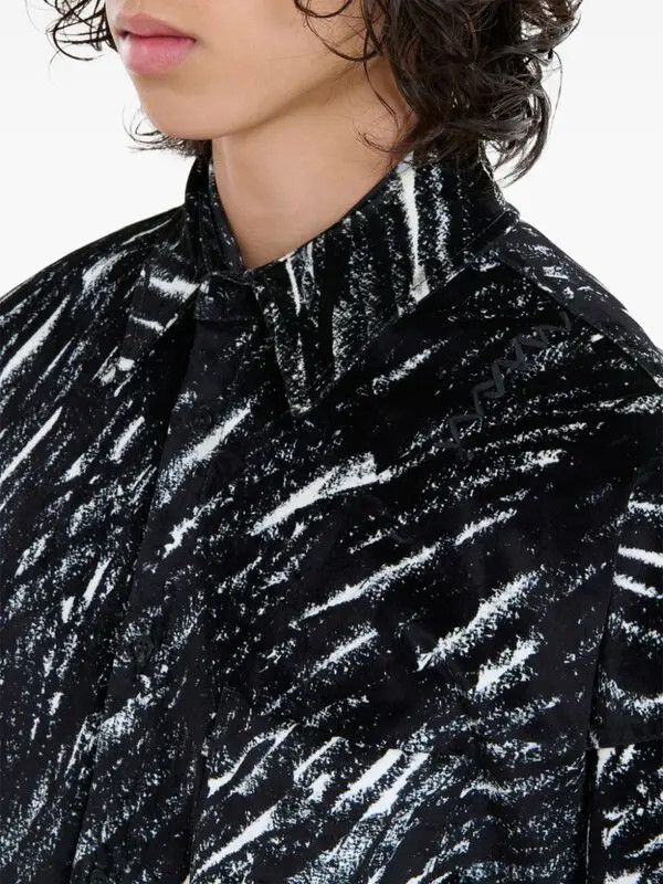 Marni o1w1db11125 Sketch-Style Print Shirt in Black Size US L / EU 52-54 / 3 - 4 Thumbnail