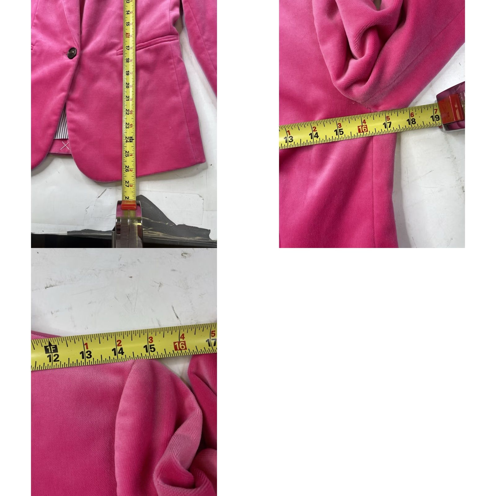 J.Crew J.CREW Blazer Jacket Single-Breasted Velvet Pink Roses Peak Lapel 2 Women NWT Velvet Cotton Dry Clean Only Size XS / US 0-2 / IT 36-38 - 8 Thumbnail