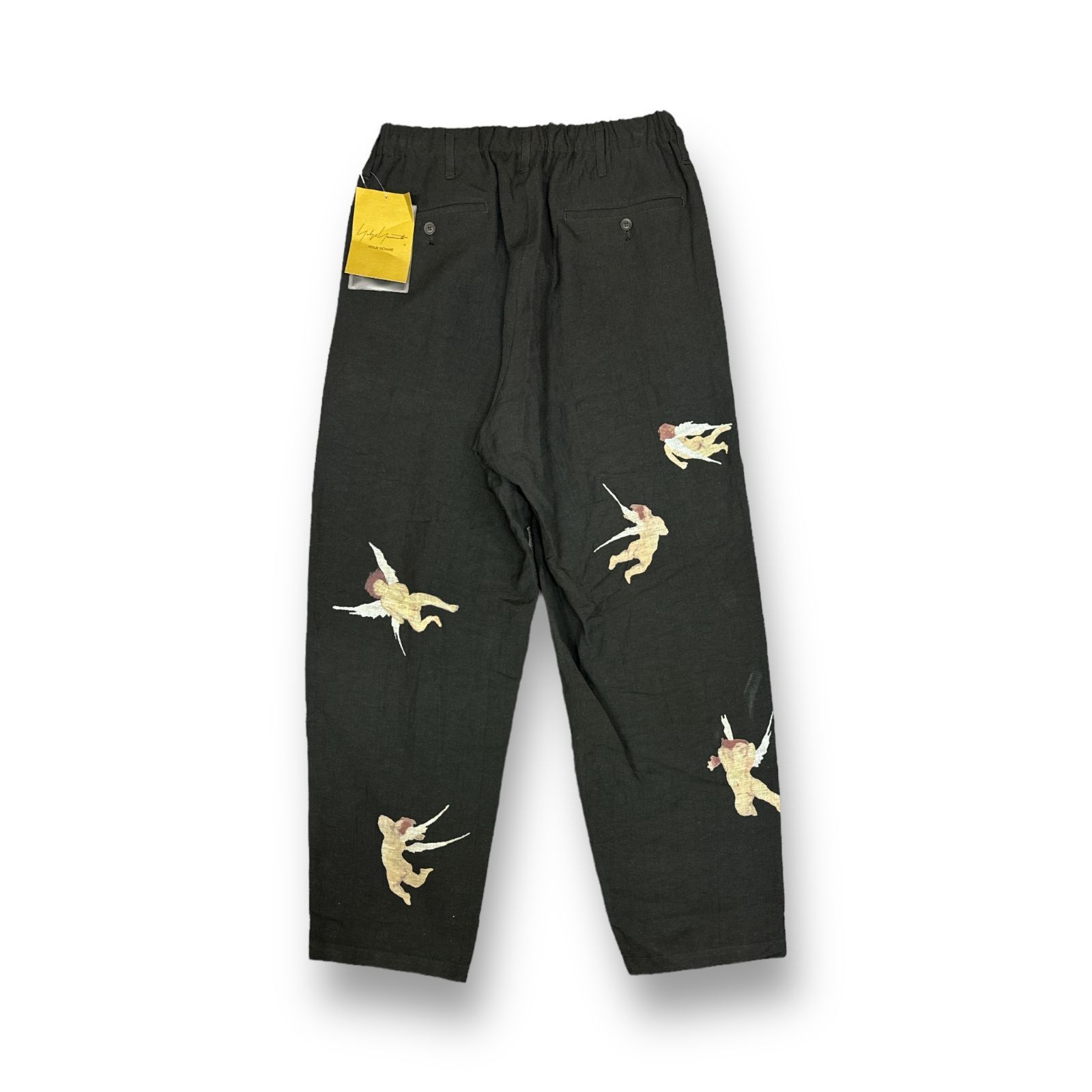 Yohji Yamamoto POUR HOMME 24ss angel print linen pants HS-P52-358- Size US 35 - 3 Thumbnail