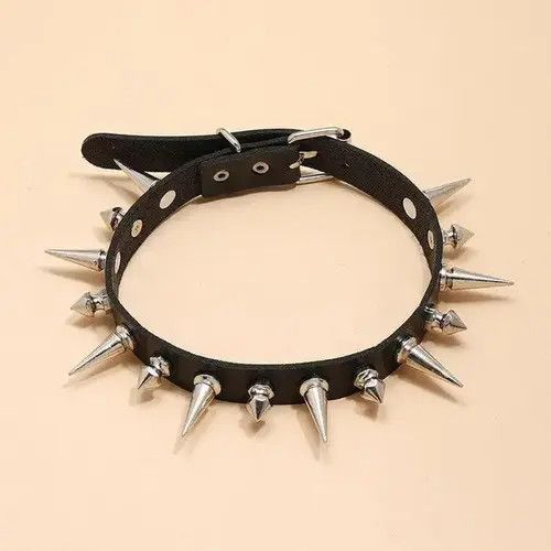 Other Long Leather Collar Choker Size ONE SIZE - 3 Thumbnail
