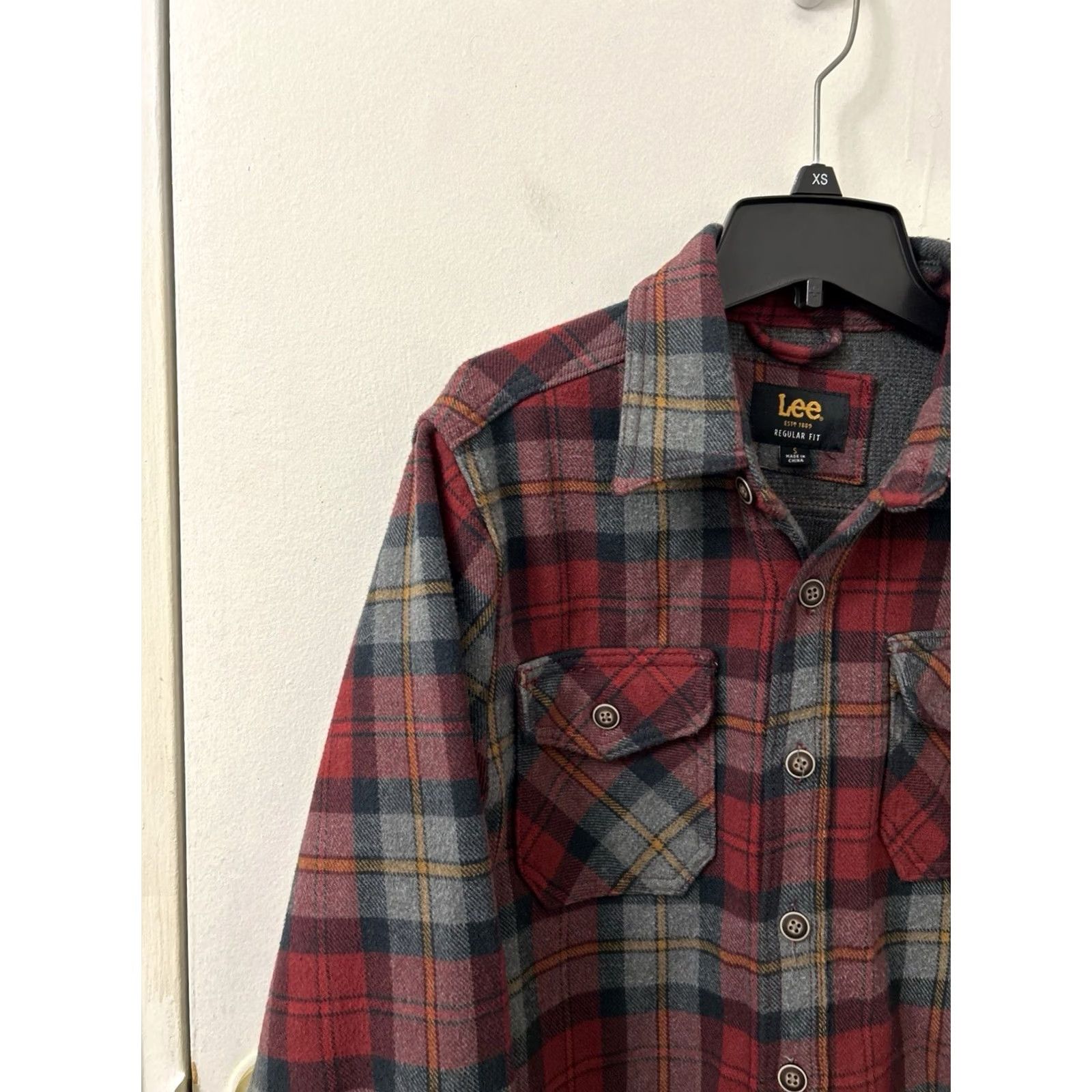 Lee Lee Shirt Mens S Red Plaid Flannel Lined Shacket Button Down Pockets Vintage: No Size US S / EU 44-46 / 1 - 4 Thumbnail