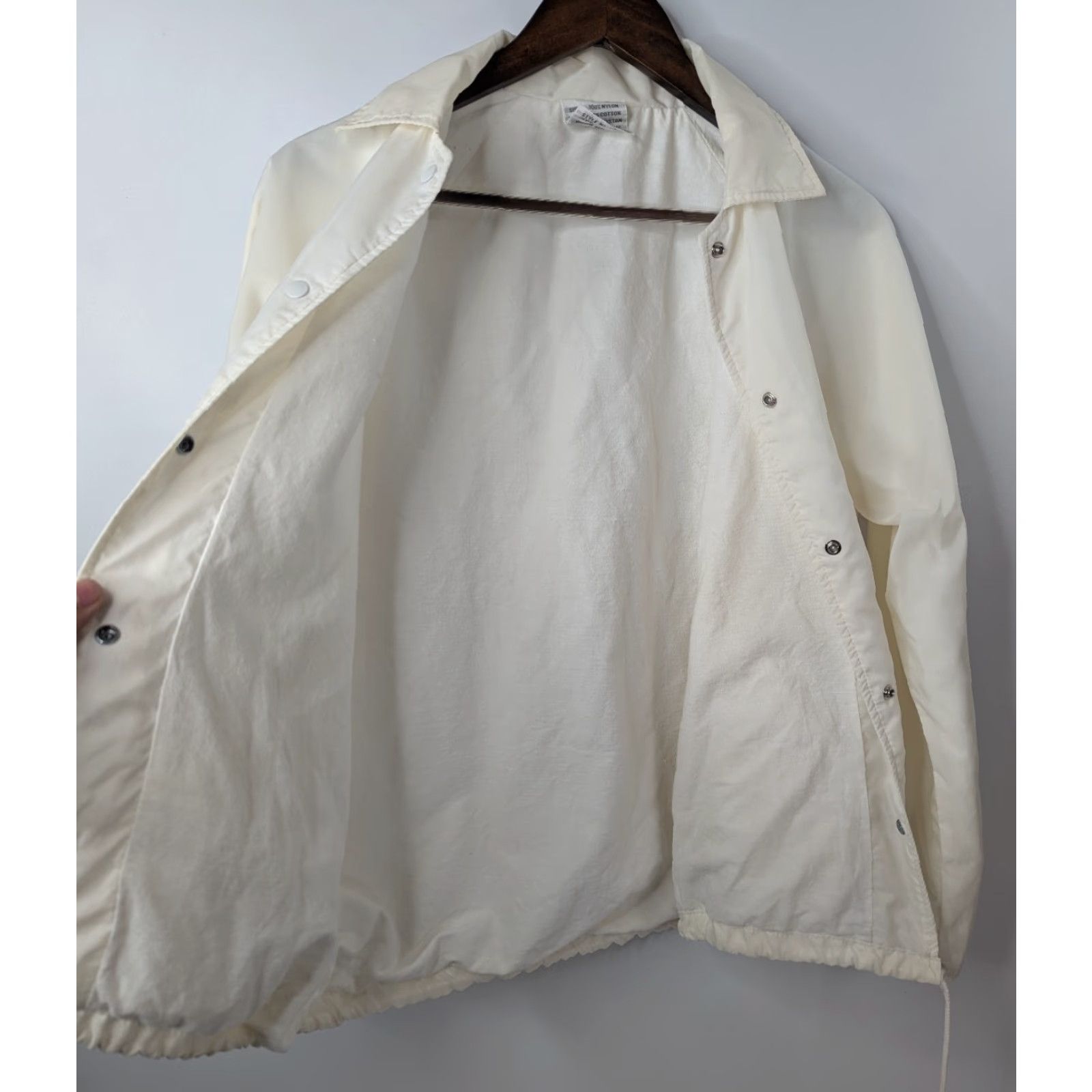 Sears VINTAGE Sears Windbreaker Lightweight Fleece Nylon Snap Jacket Small White Men - 80s Style Size US L / EU 52-54 / 3 - 3 Thumbnail