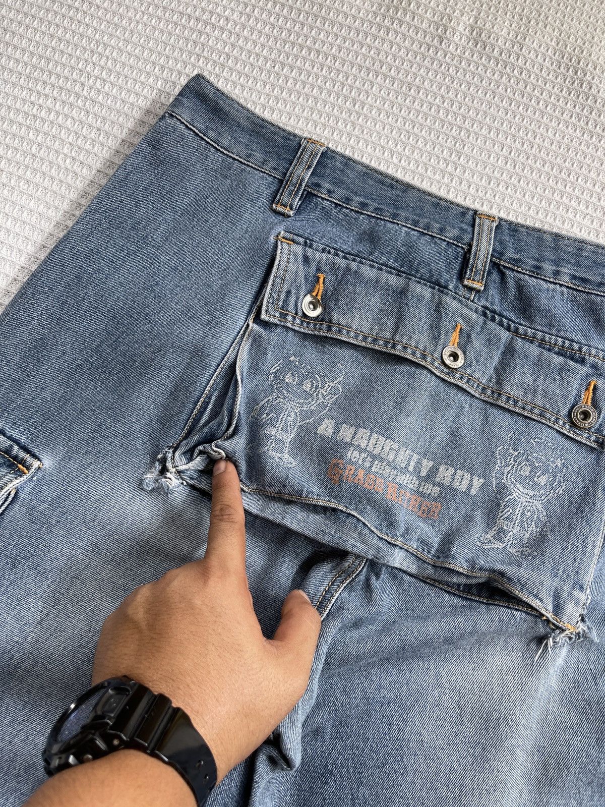 Southpole Last Drop🔥Rare🔥GRASS HITHER Cargo Multipocket Jeans Size US 37 - 12 Thumbnail