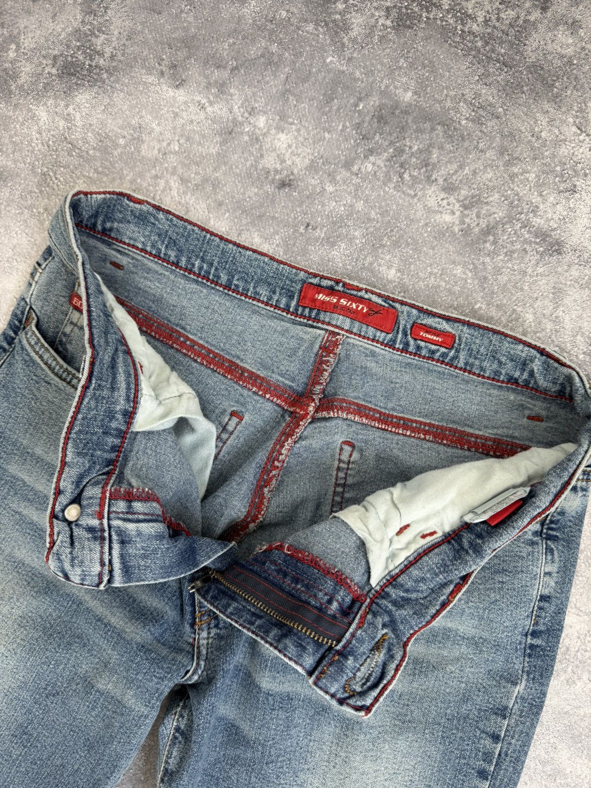 Miss Sixty Miss Sixty Flared Jeans Low Rise Avant Garde Denim Pants Y2K Size 31" - 22 Thumbnail