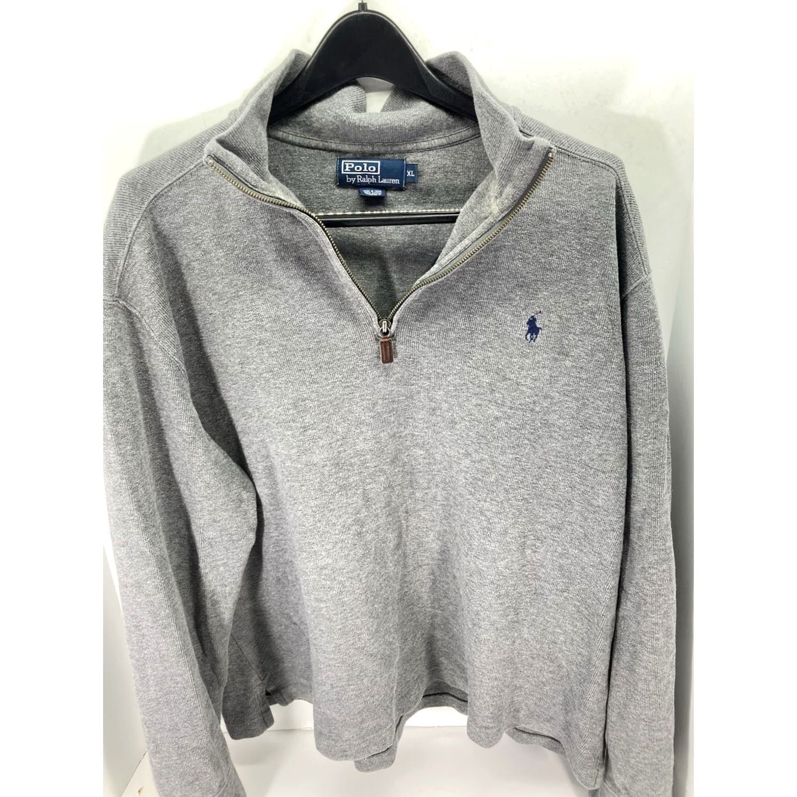 Ralph Lauren Polo Ralph Lauren Sweater Men XL Gray Pullover 1/4 Zip Long Sleeve Heavy Cotton Size US XL / EU 56 / 4 - 2 Thumbnail