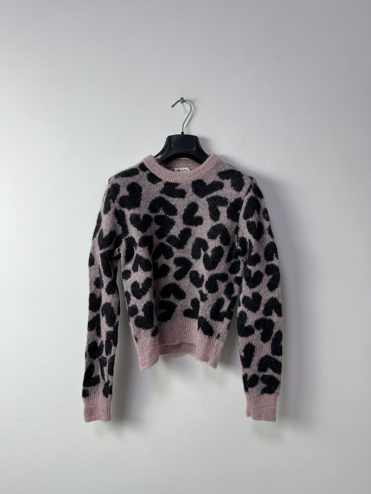 image of YVES Saint Laurent Heart Sweater in Pink, Women's (Size Medium)
