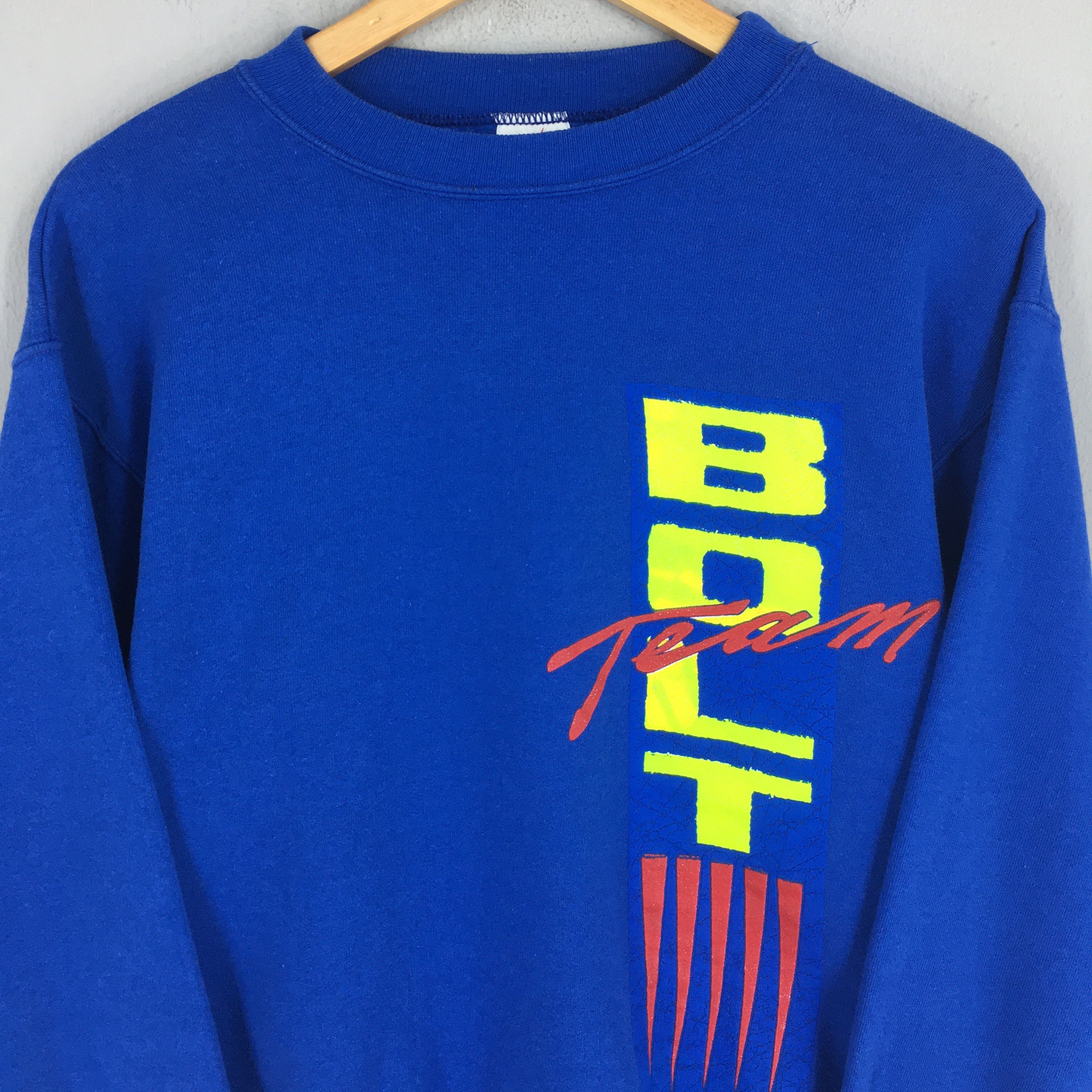 Lightning Bolt × Vintage Vintage 90s Lightning Bolt Blue Sweatshirt Medium Size US M / EU 48-50 / 2 - 2 Thumbnail