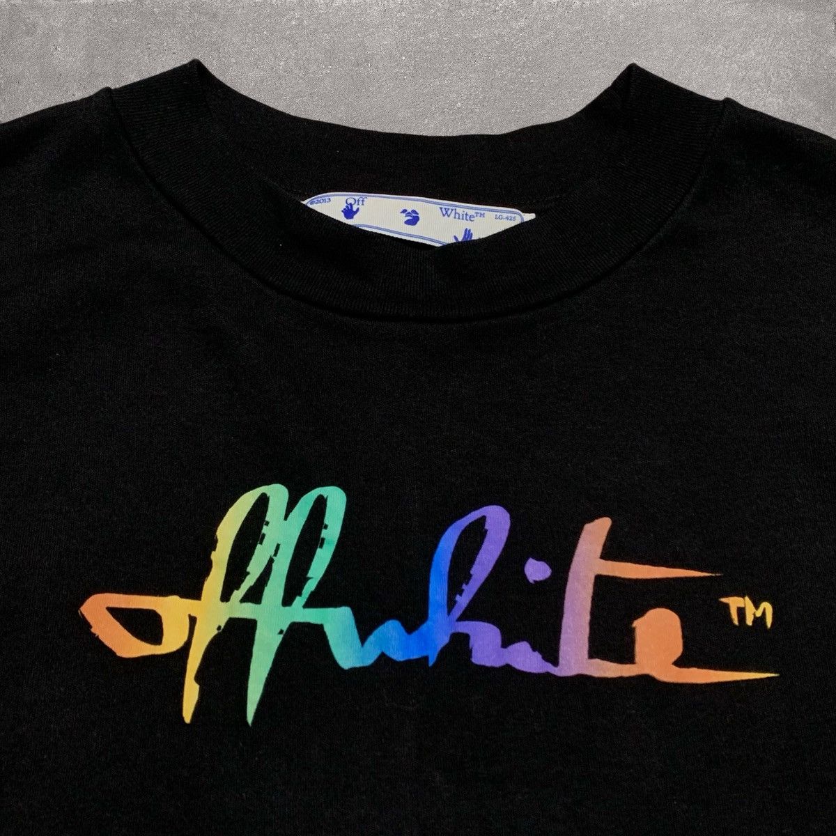 Off-White Off White Medium Rainbow Tomboy Black Tee Virgil Abloh Size US M / EU 48-50 / 2 - 3 Thumbnail