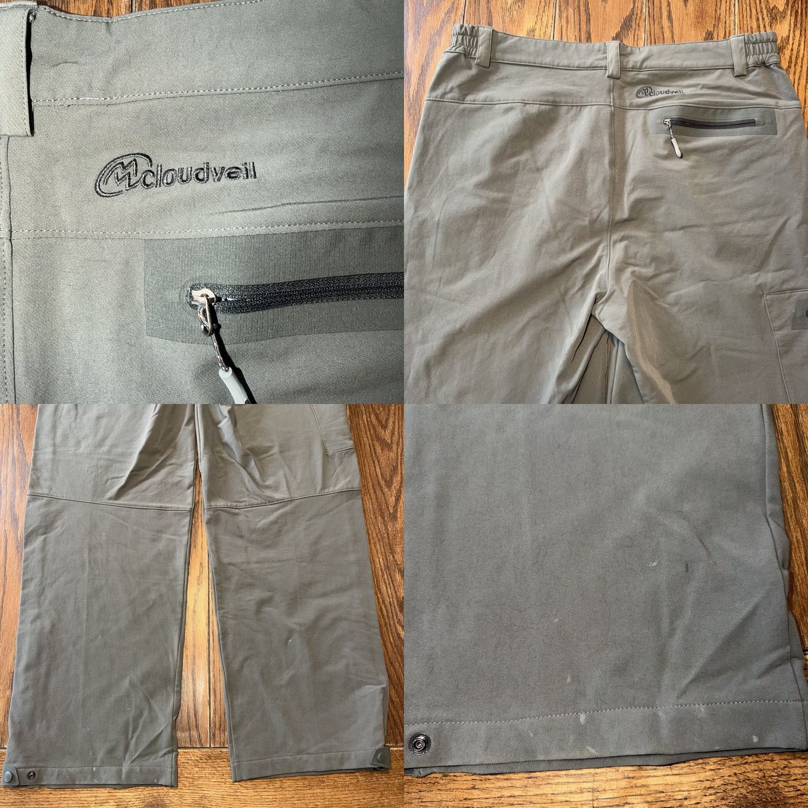 Vintage Cloudveil Outdoor Hiking Performance Pants Men’s XL Zip Pockets Cargo Pocket Straight Leg Gray Size US 36 / EU 52 - 9 Thumbnail