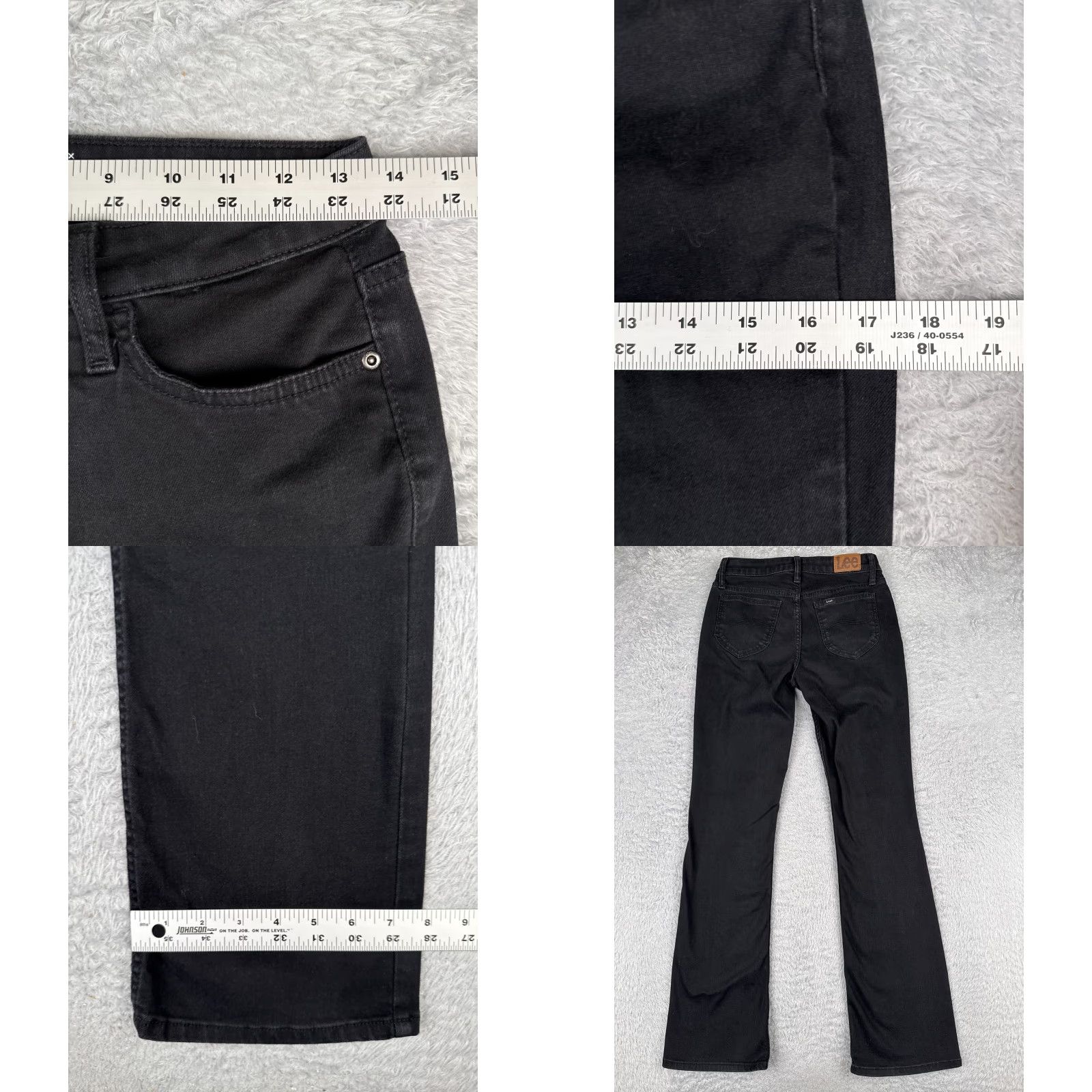 Lee Lee Jeans Women 4 Black Denim Bootcut Mid Rise Regular Fit Cotton 27x31 Jeans Size 27" / US 4 / IT 40 - 9 Thumbnail