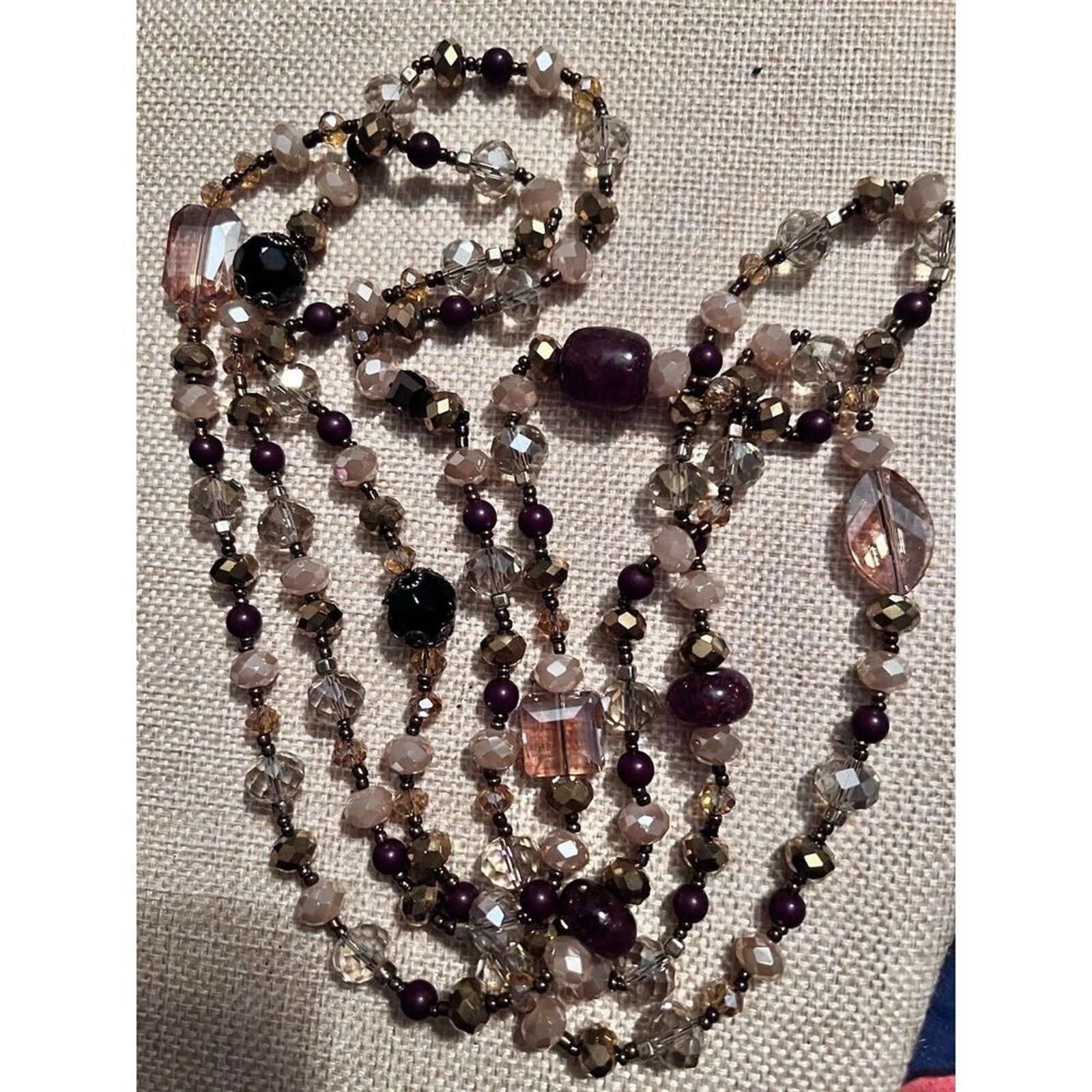 Other Glass Necklace 58” No Clasp Beautiful Colors Size ONE SIZE - 10 Thumbnail