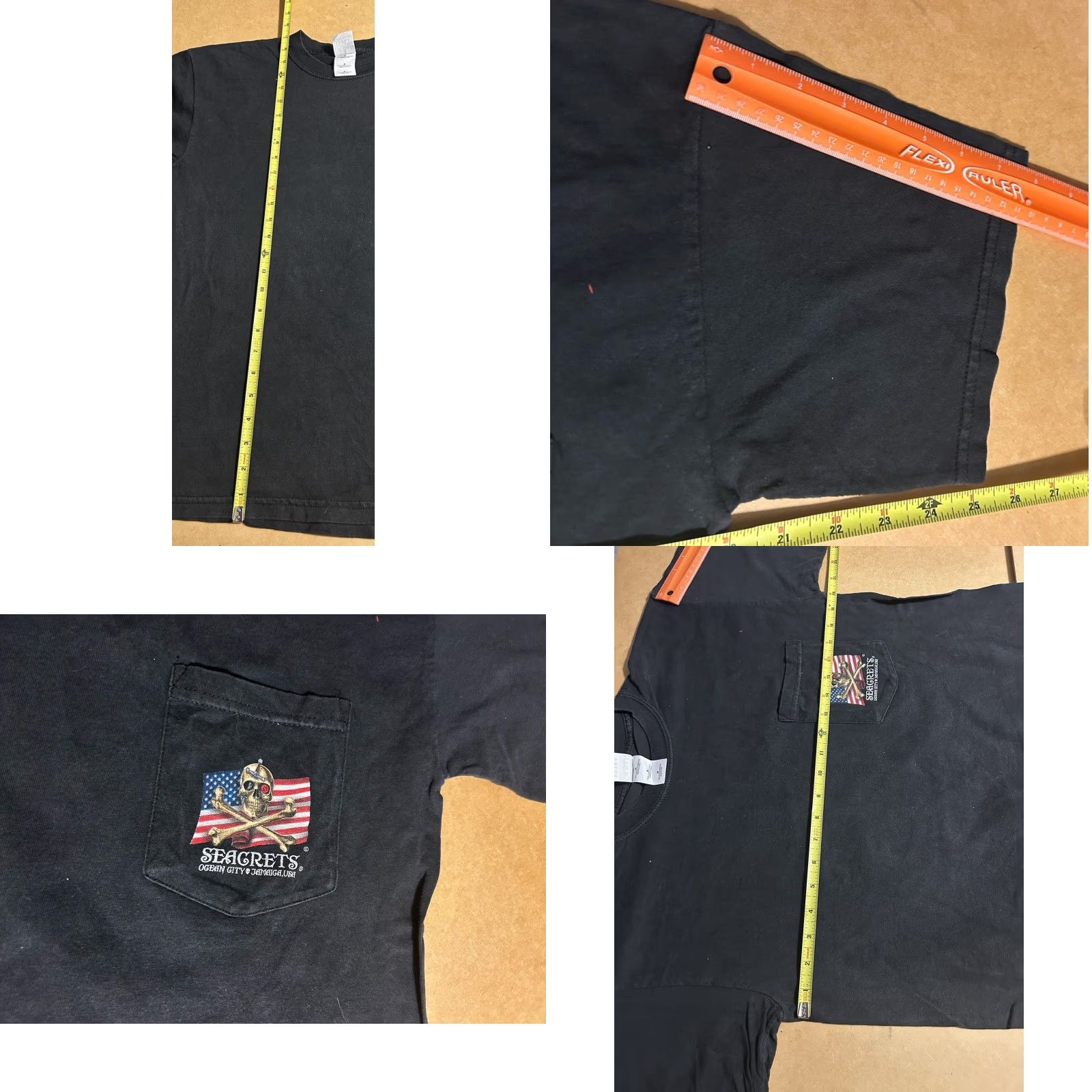 Gildan VINTAGE Gildan T-Shirt Seagrets Ocean City Jamaica USA Bike Week 2004 Black Short Sleeve Men M XS? Size US M / EU 48-50 / 2 - 9 Thumbnail
