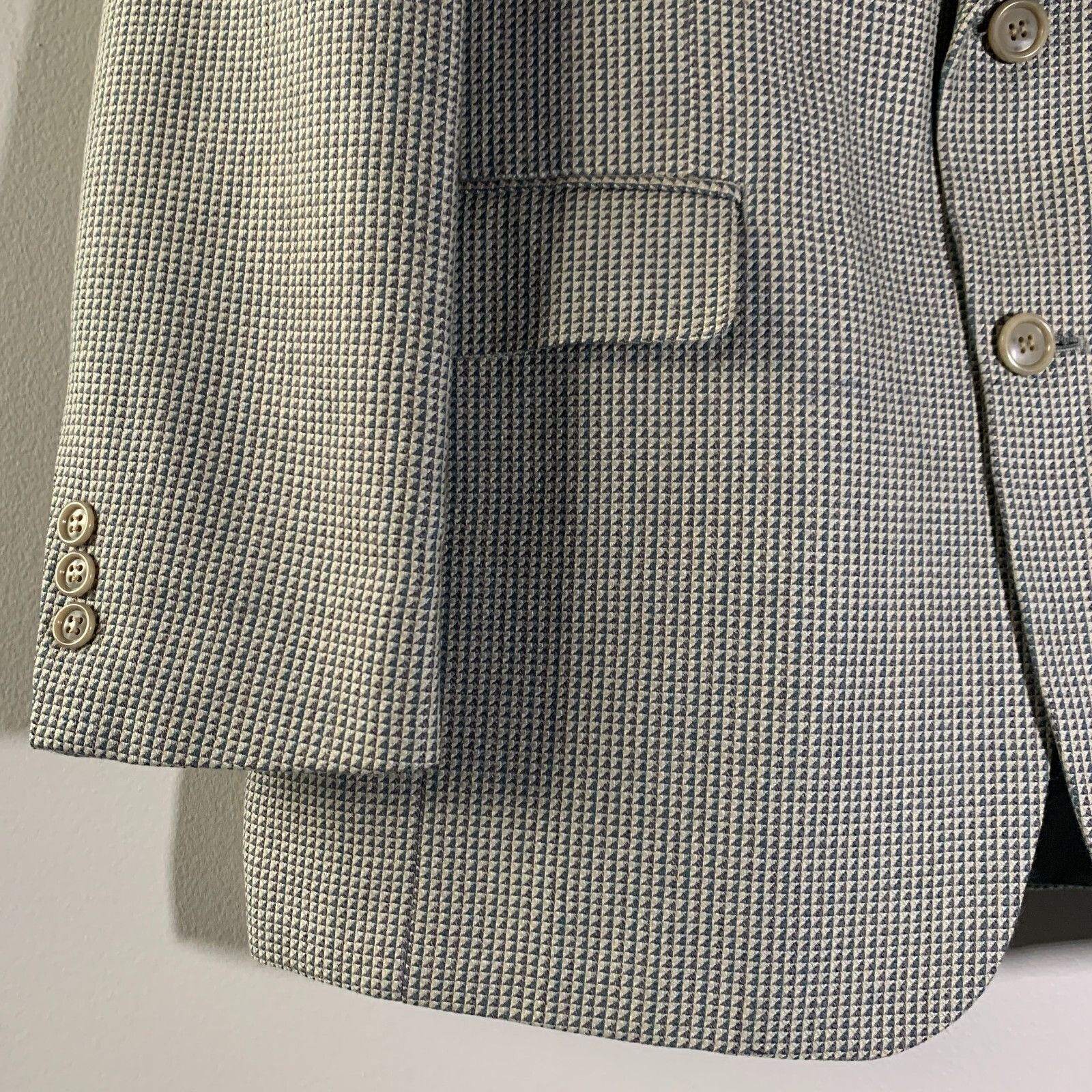 Pierre Balmain PIERRE BALMAIN Paris Mens Blazer Jacket Sz 42 Micro Plaid Ch Size 42R - 2 Thumbnail