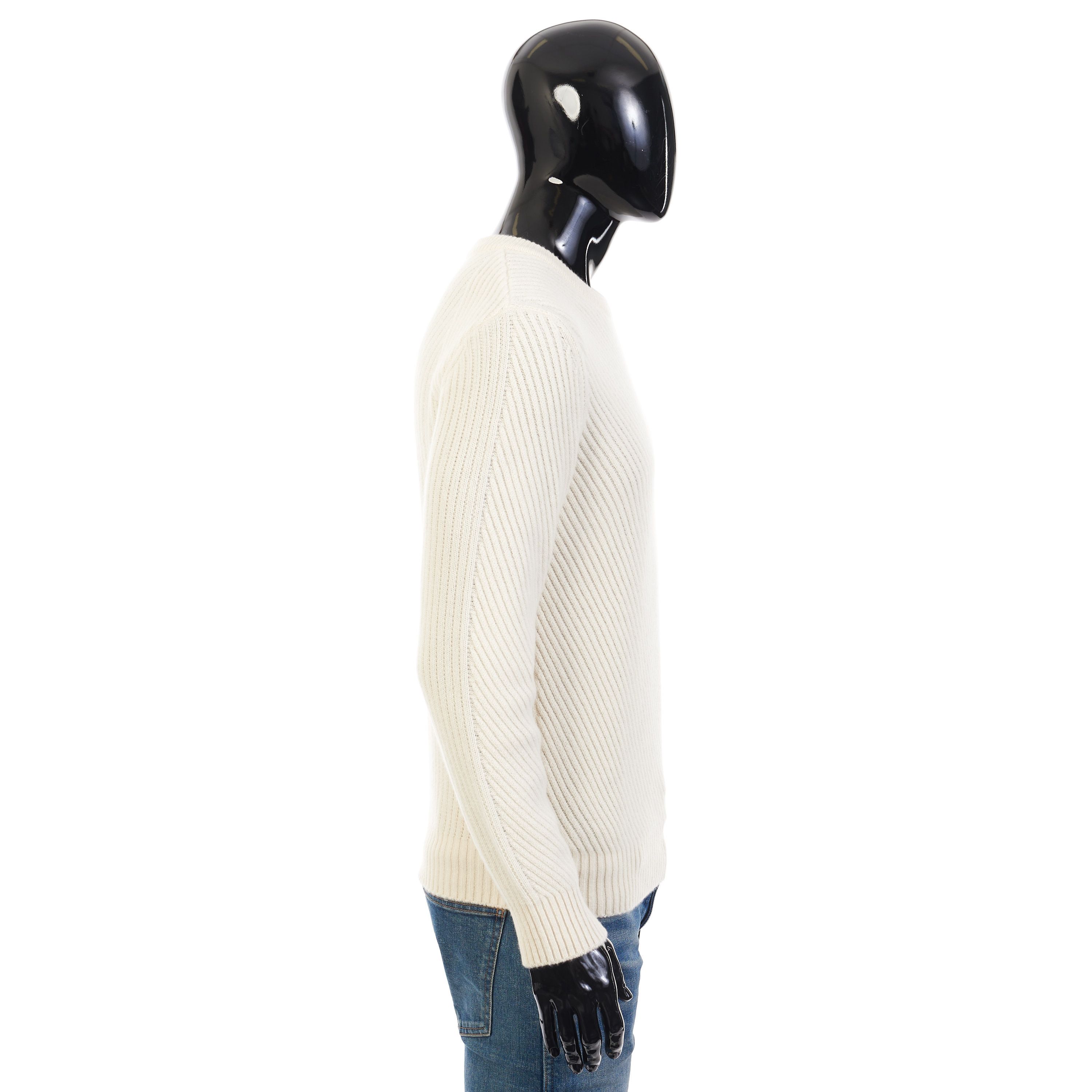 Brioni Ivory White Crew Neck Sweater - Sustainable Cashmere Size US XL / EU 56 / 4 - 7 Thumbnail