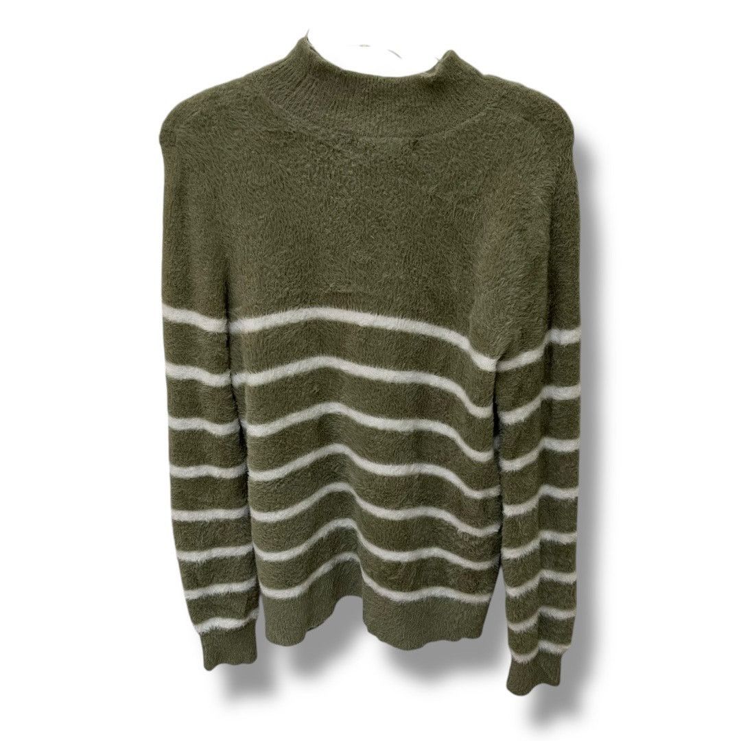 Bailey 44 Bailey 44 fuzzy mock neck stripe sweater olive green white Size M / US 6-8 / IT 42-44 - 3 Thumbnail