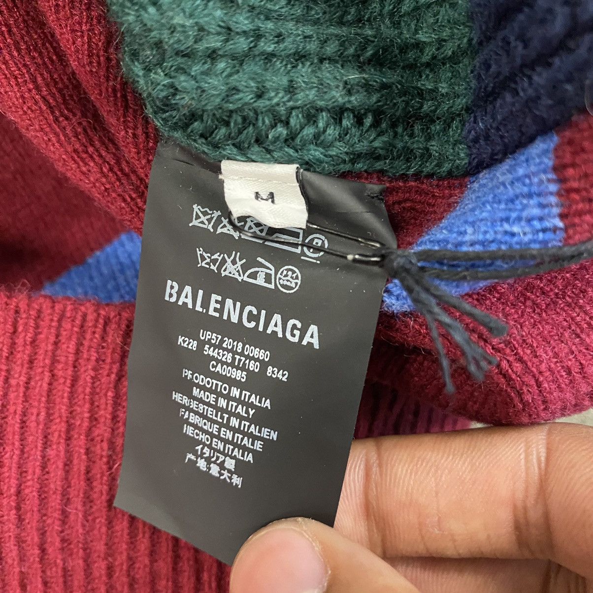 Balenciaga Balenciaga Brand New Striped Knit Fleece Size US M / EU 48-50 / 2 - 7 Thumbnail
