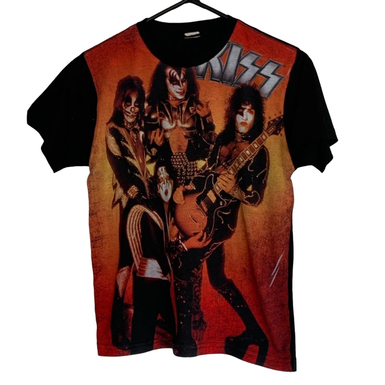 Vintage VINTAGE 80S 90S AOP KISS COTTON BAND TEE RARE MENS XS RARE Size US XS / EU 42 / 0 - 1 Thumbnail