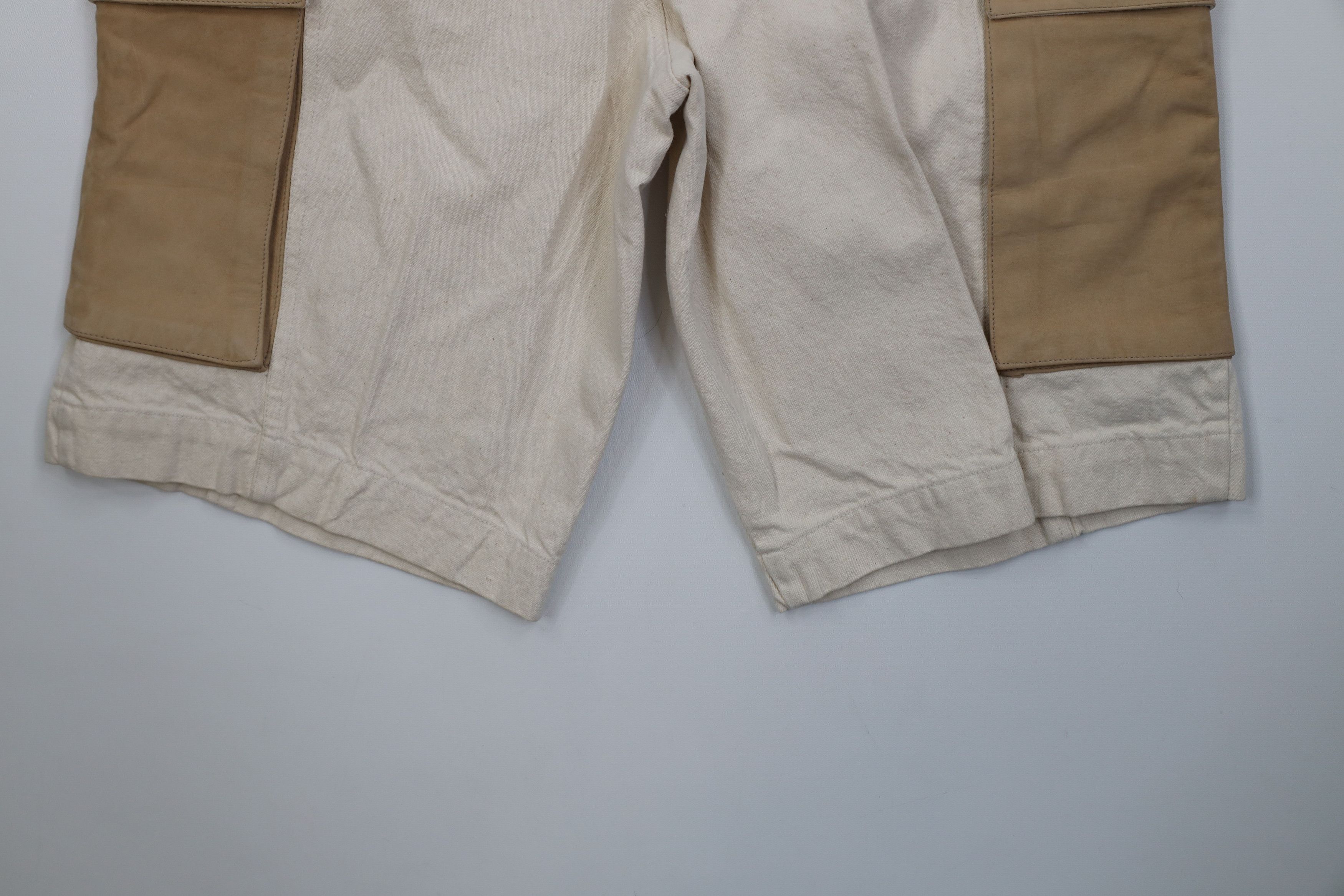 Vintage Deadstock Vintage 90s Streetwear Leather Trim Cargo Shorts Size US 32 / EU 48 - 14 Thumbnail