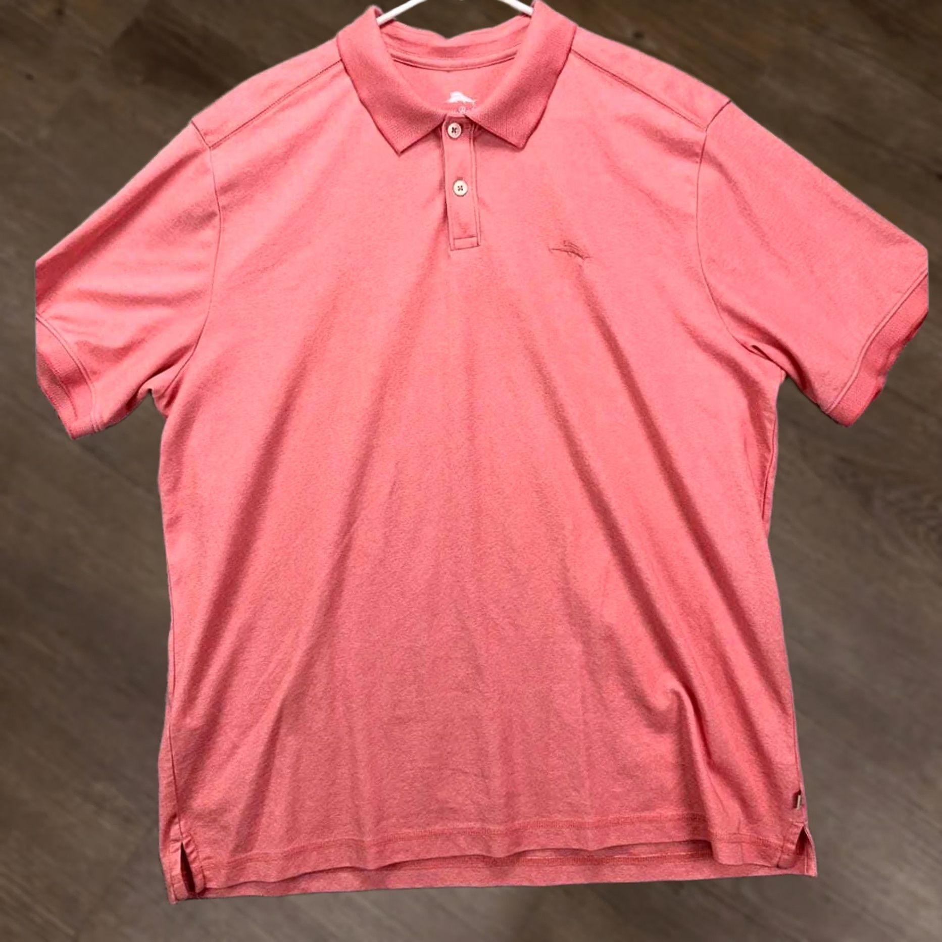 Tommy Bahama Tommy Bahama Polo Shirt Mens XL Pink Short Sleeve Logo Rugby Casual Lightweight Breathable Easy Care Collared Solid Pattern Preppy Size US XL / EU 56 / 4 - 1 Thumbnail