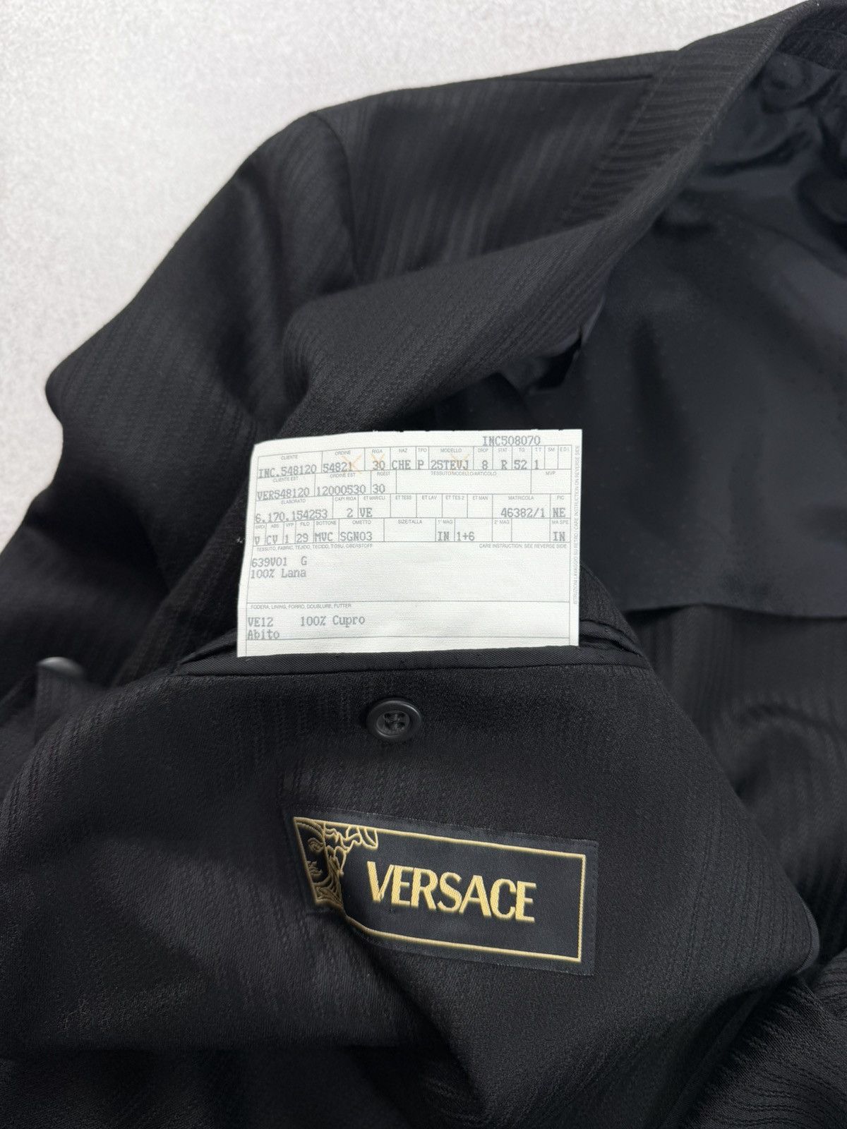 Versace Versace Vintage Men’s Suit Wool Black Size 52R Size 42R - 18 Thumbnail