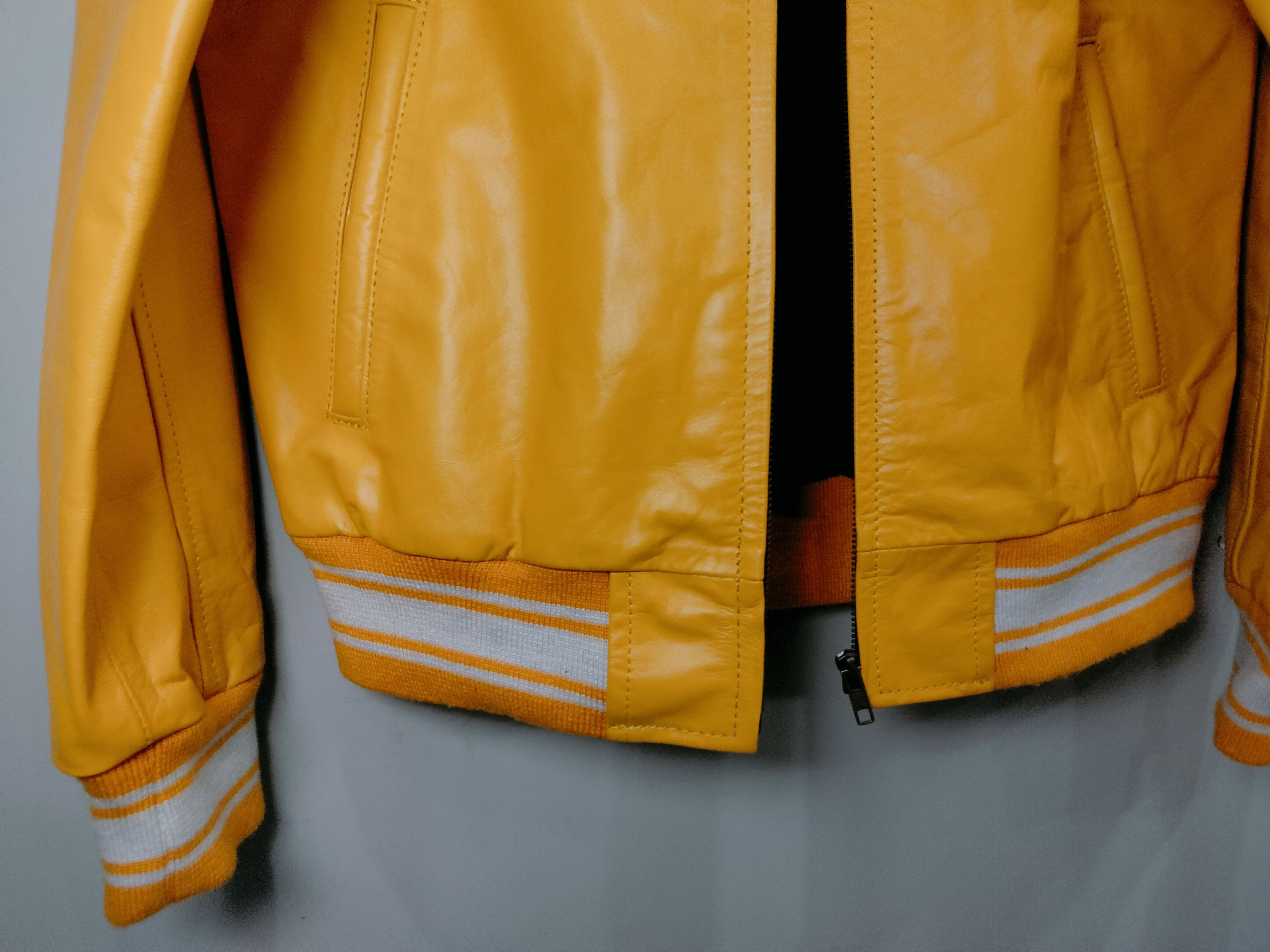 Vintage 🧥 WLETI Premium Yellow Sheep Leather Jacket Size US M / EU 48-50 / 2 - 8 Thumbnail