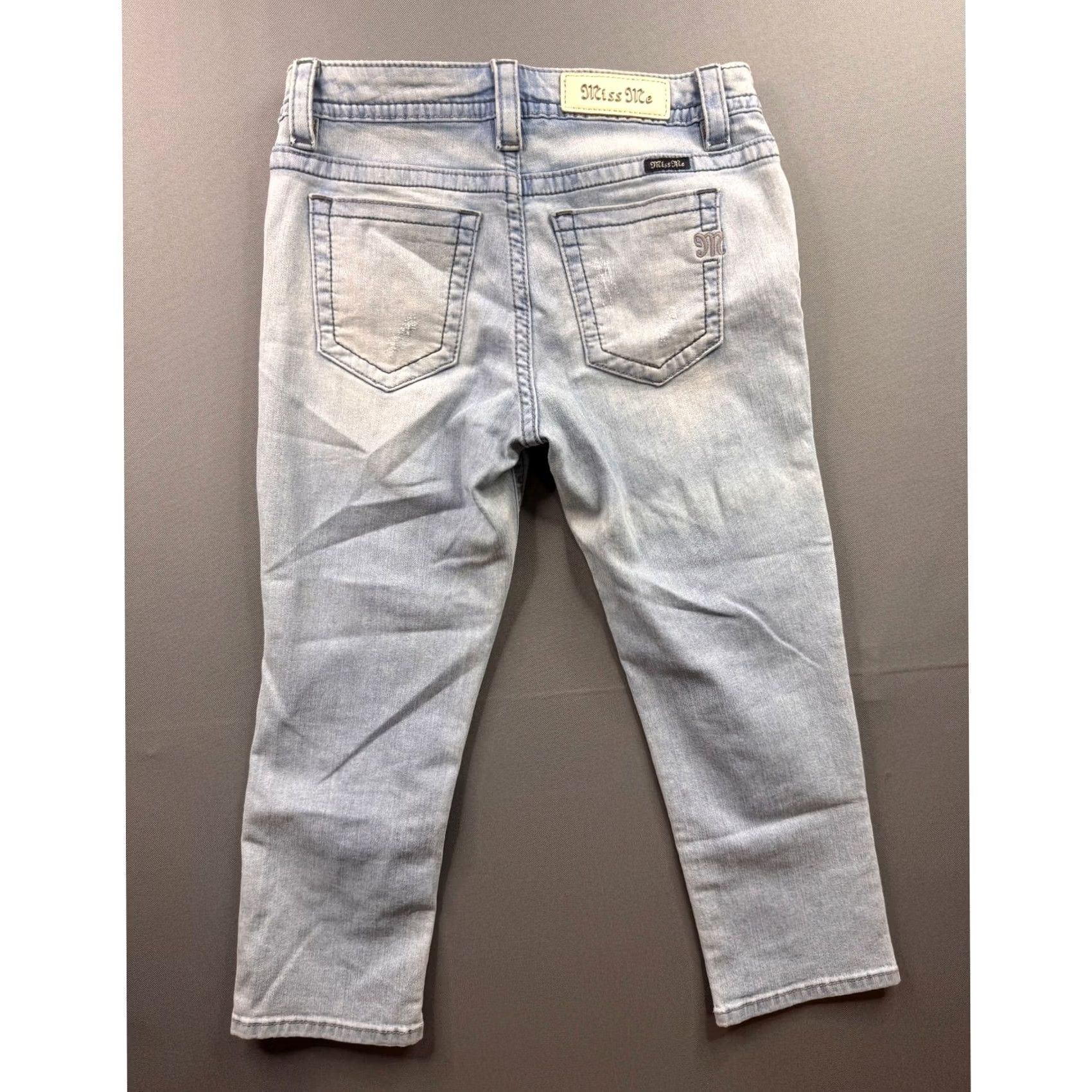 Miss Me Miss Me Womens Boyfriend Capri Light Wash Distressed Patched Denim Jeans Size 25 Size 42" / US 20 - 5 Thumbnail