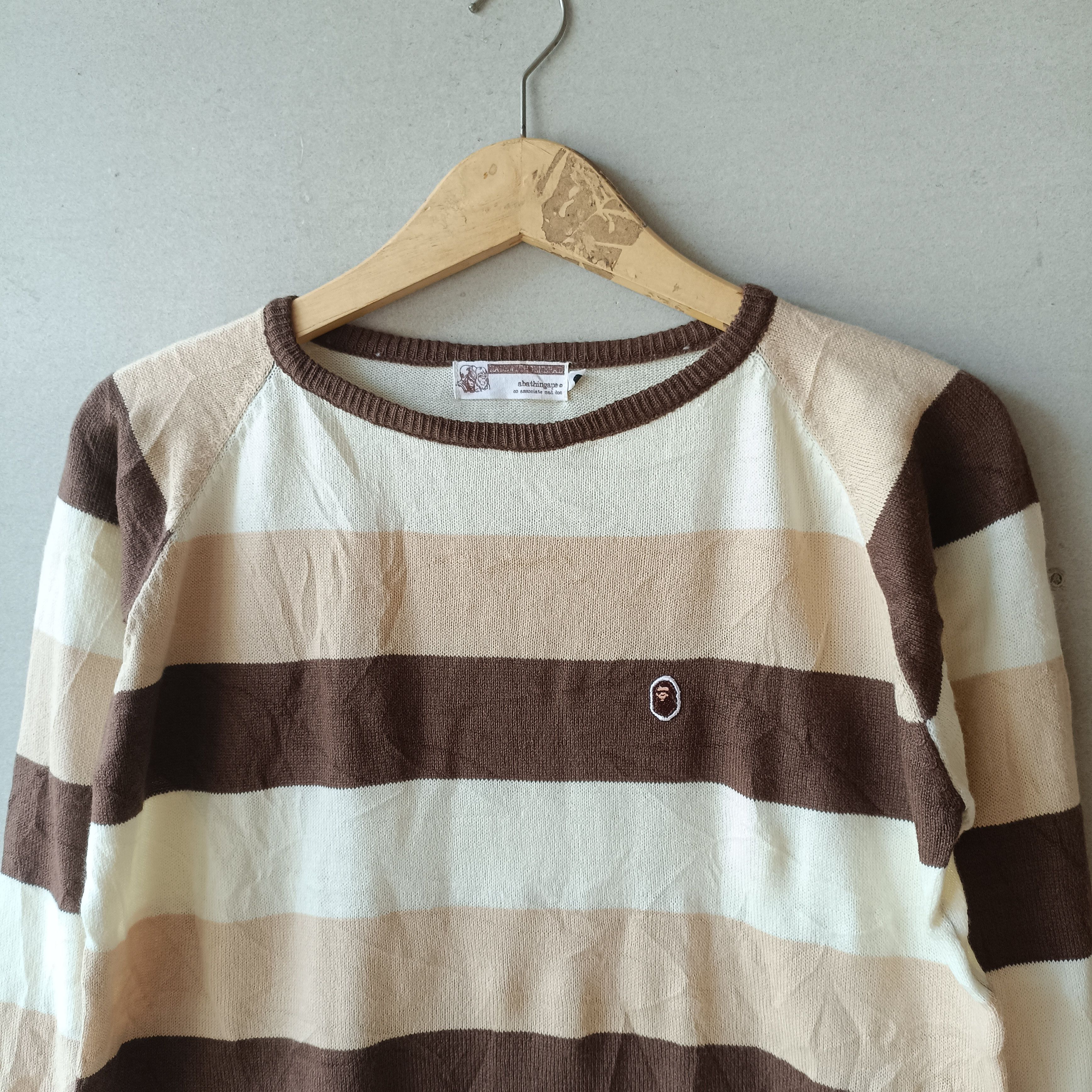 Bape OG bape general nigo era stripe knitwear ls brown Size US M / EU 48-50 / 2 - 2 Thumbnail
