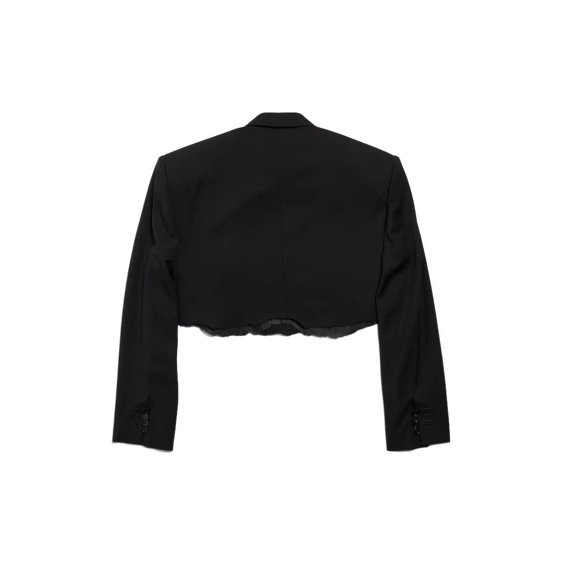 Balenciaga BALENCIAGA Black Cut Off Single Breasted Jacket Size XS / US 0-2 / IT 36-38 - 2 Thumbnail