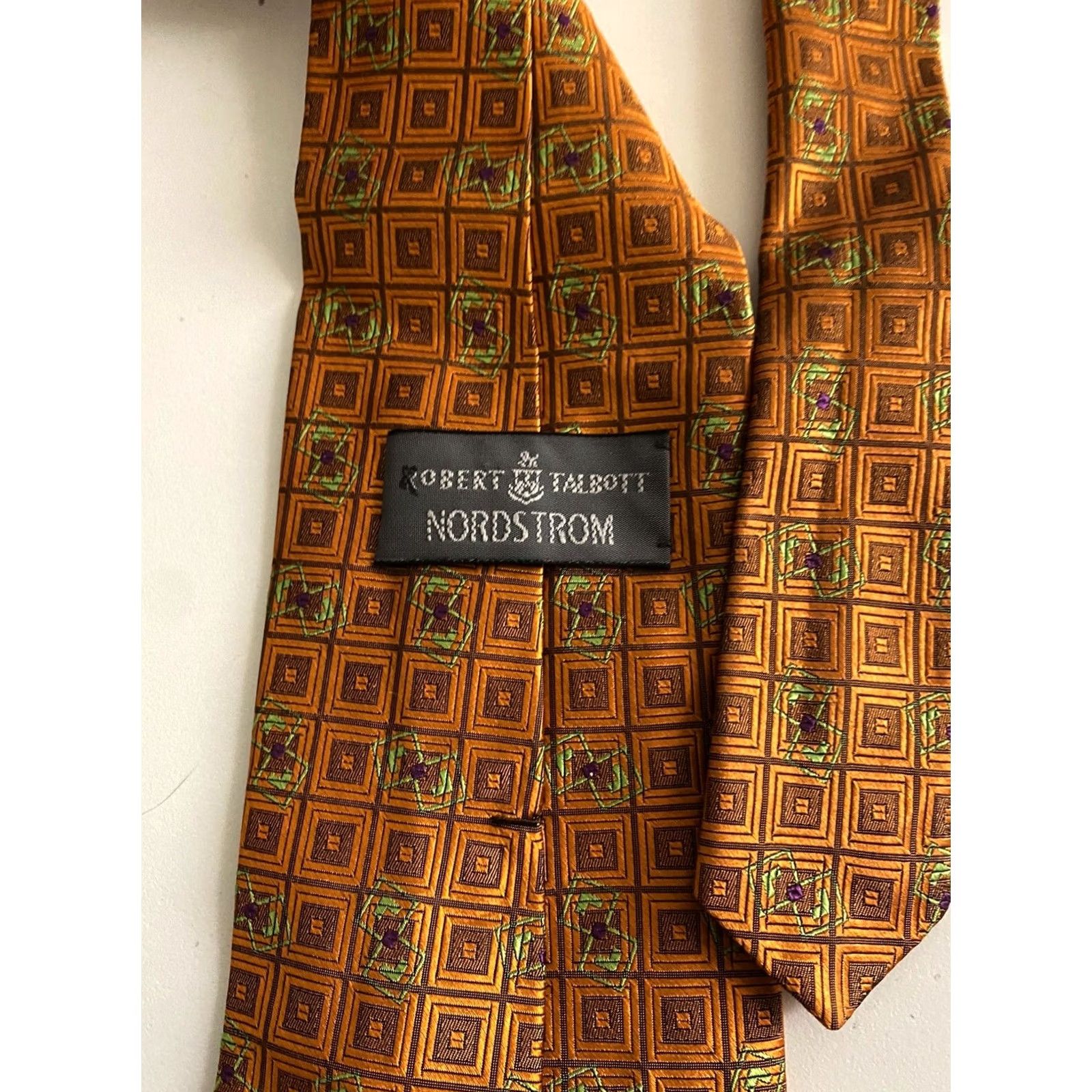 Robert Talbott Robert Talbott Orange Green Geometric NECK TIE Men Silk Size ONE SIZE - 2 Thumbnail