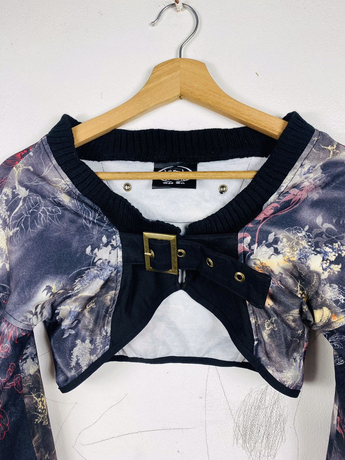 If Six Was Nine A08 Rare-Ozz On Hikozoh Long Sleeve Lace Up Crop Top Size S / US 4 / IT 40 - 4 Thumbnail