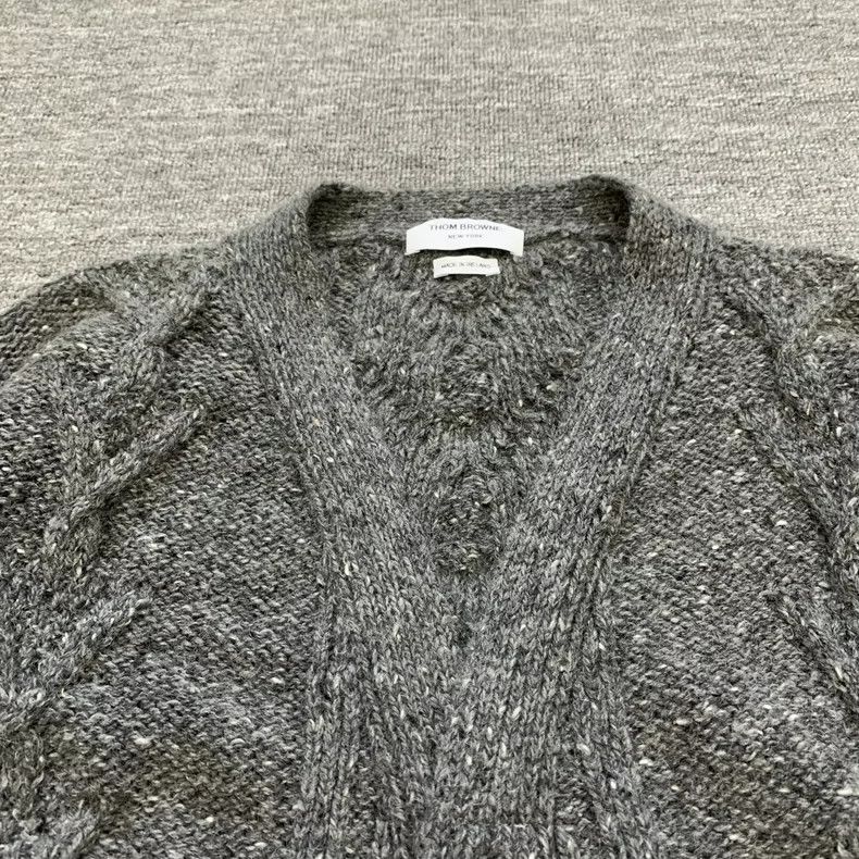 Thom Browne Thom Browne Gray wool sweater with coarse wool Size US L / EU 52-54 / 3 - 8 Thumbnail