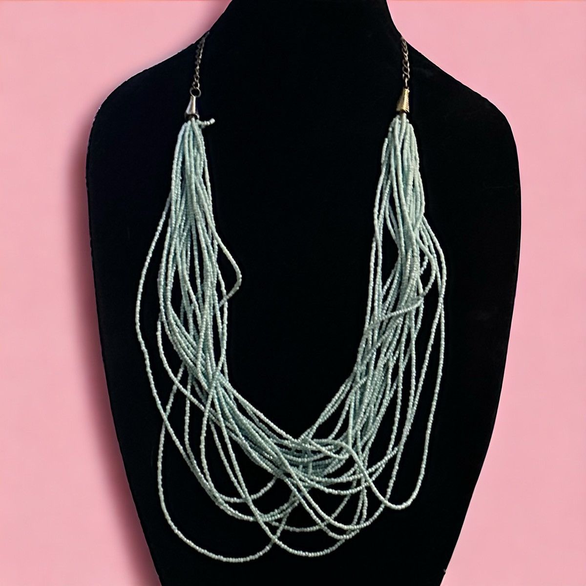 Other Aqua blue multi strand seed bead necklace Size ONE SIZE - 1 Thumbnail