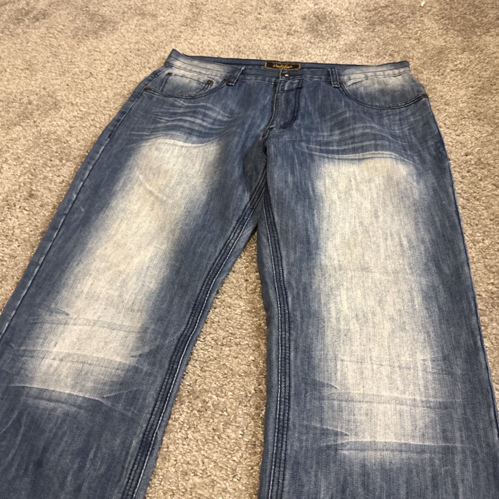 Vintage VINTAGE Halifax Baggy Wide Leg Jeans Denim Blue 38x32 Men Regular Inseam 32 Kings? Size US 38 / EU 54 - 4 Thumbnail