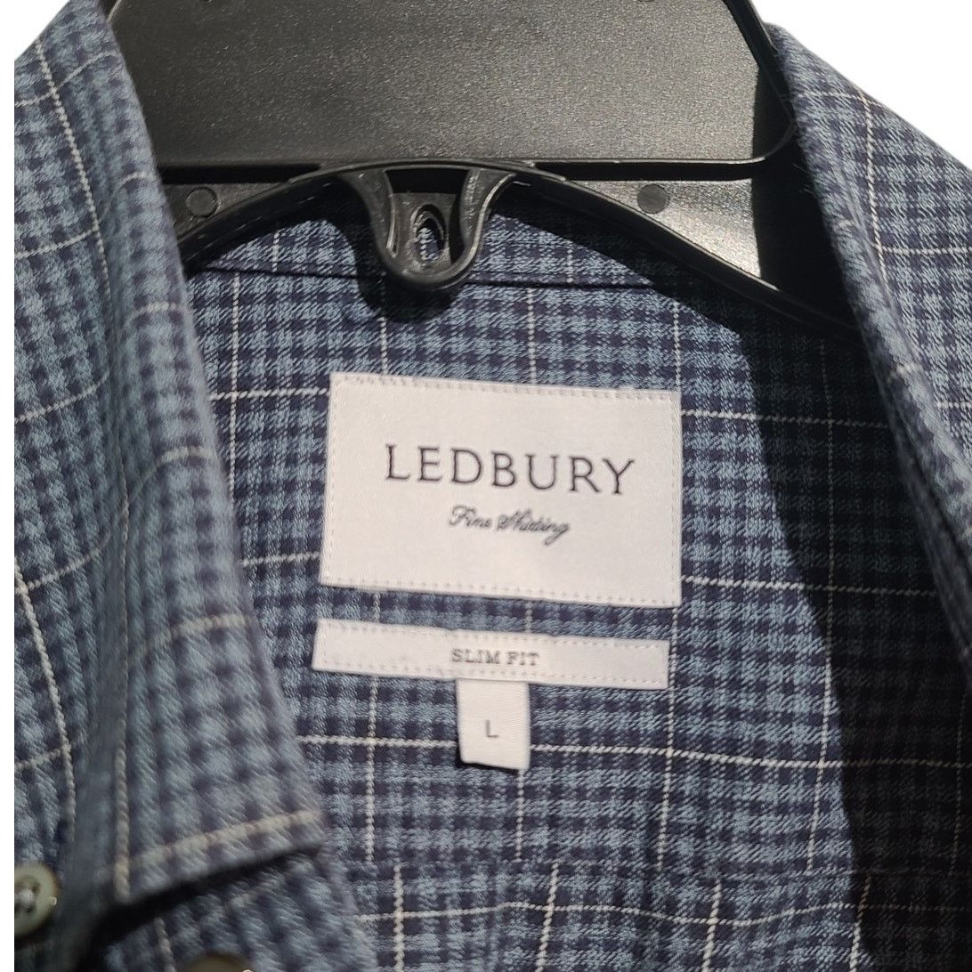Ledbury Ledbury Slim Fit Gingham Plaid Cotton Twill Button Shirt Size US L / EU 52-54 / 3 - 4 Thumbnail