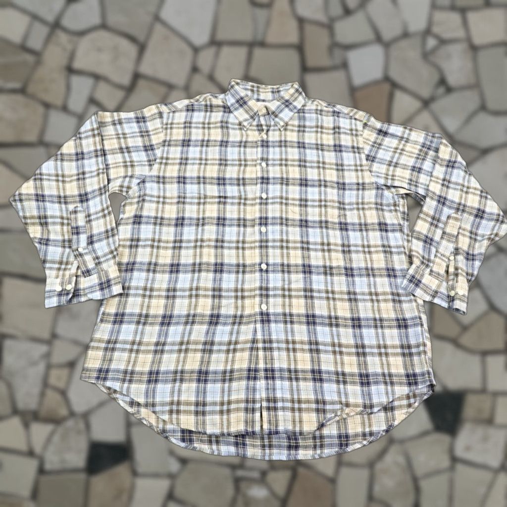 Brooks Brothers Brooks Brothers Shirt Mens Large Blue Brown Plaid Button up Linen Long Sleeve Size US L / EU 52-54 / 3 - 1 Thumbnail