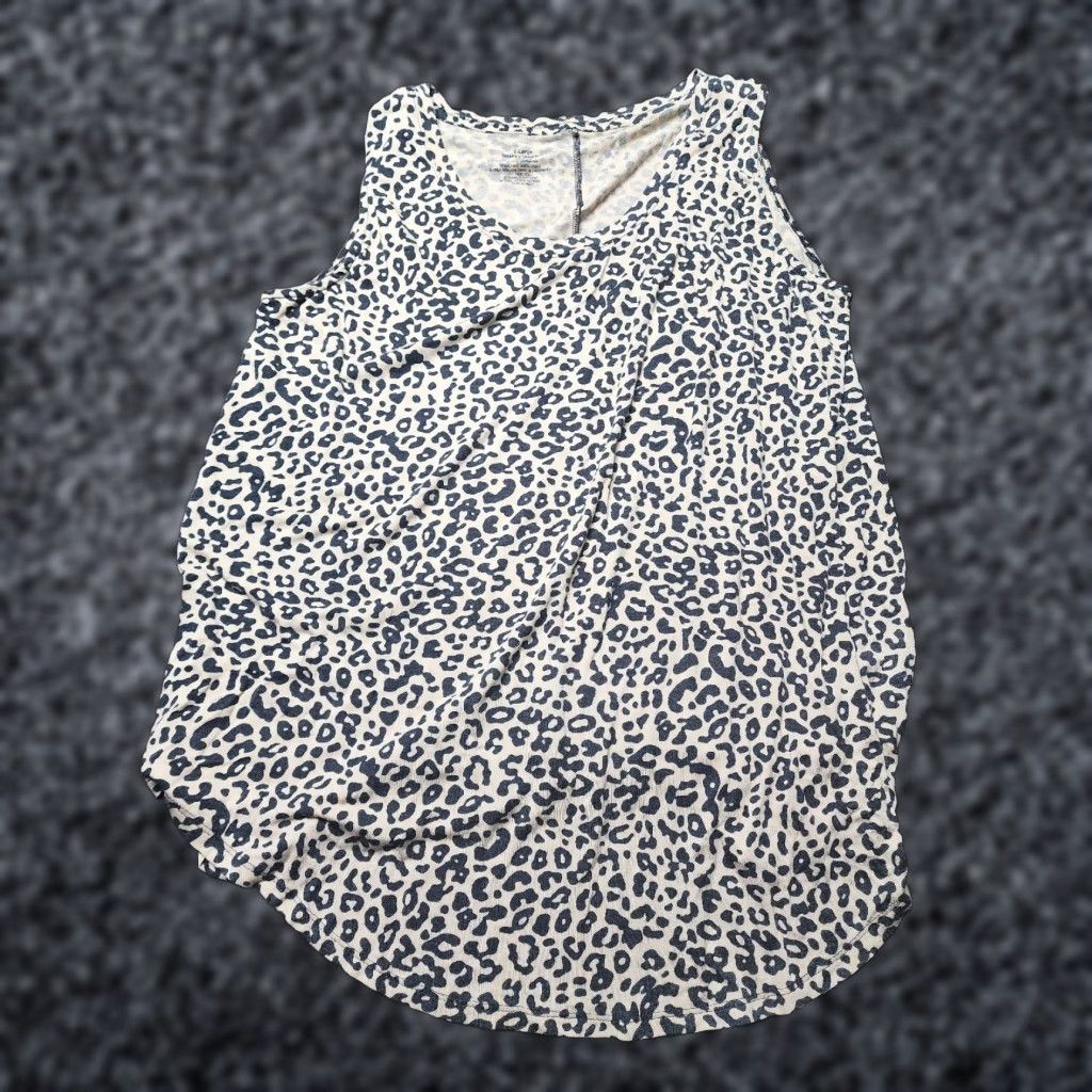 Vintage WOMENS XL Leopard Print Drapey Knit Tank Top Shirt Sleeveless Scoop Pullover Beige Animal Print leopard 90s? Size XL / US 12-14 / IT 48-50 - 1 Thumbnail