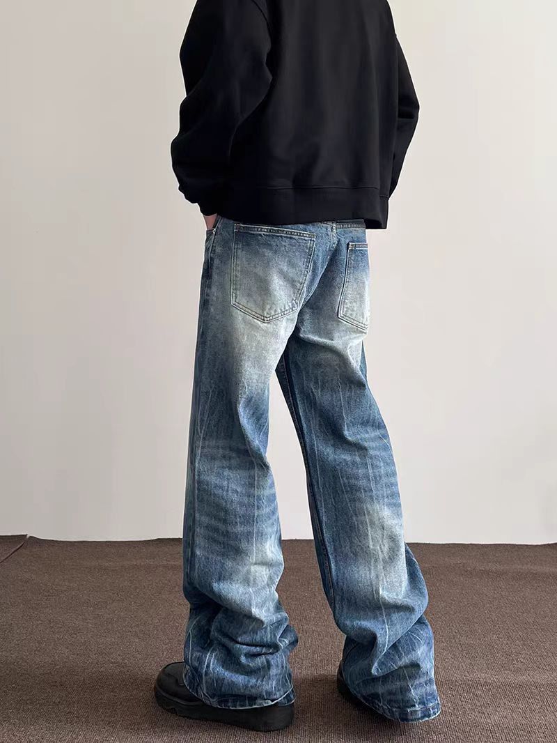 Jean Blue baggy wide-leg street-style jeans Size US 30 / EU 46 - 4 Thumbnail