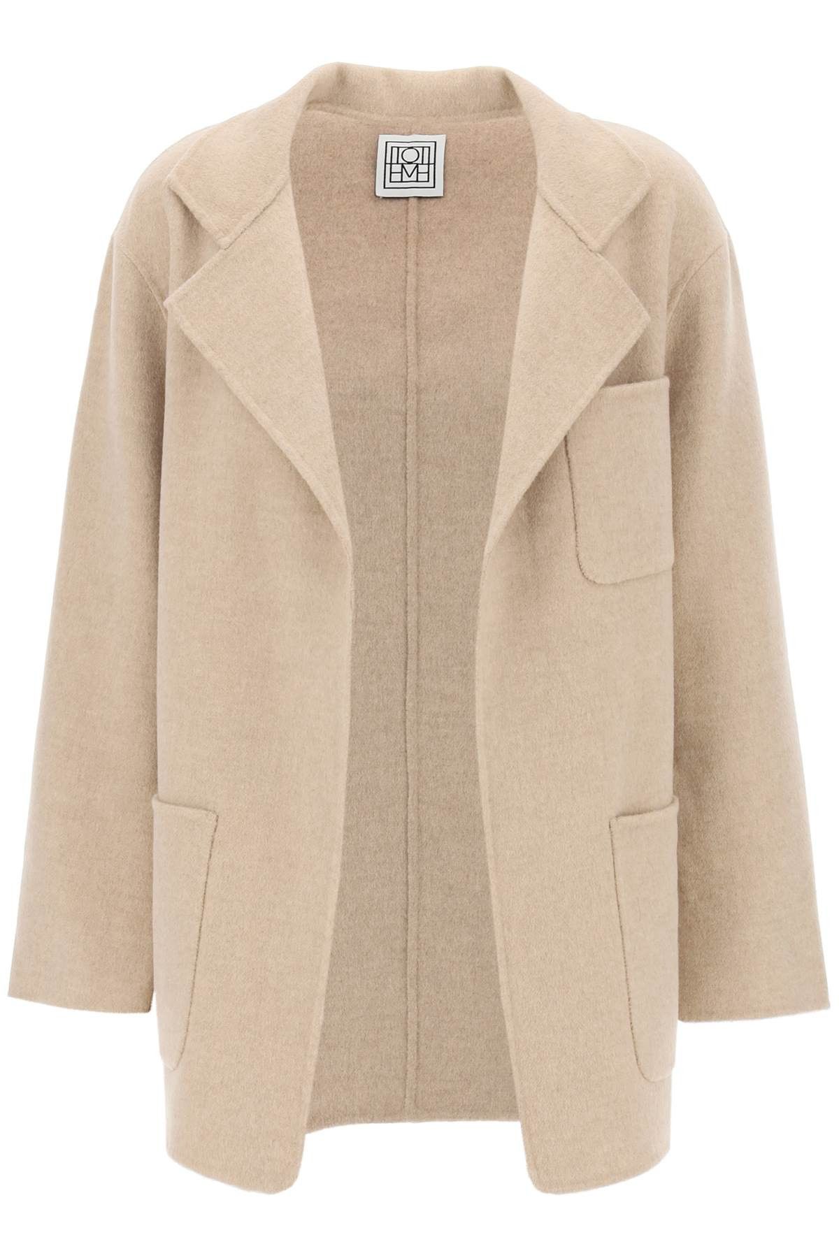 image of Toteme Double-Faced Wool Jacket in Fawn M/lange, Women's (Size Medium)