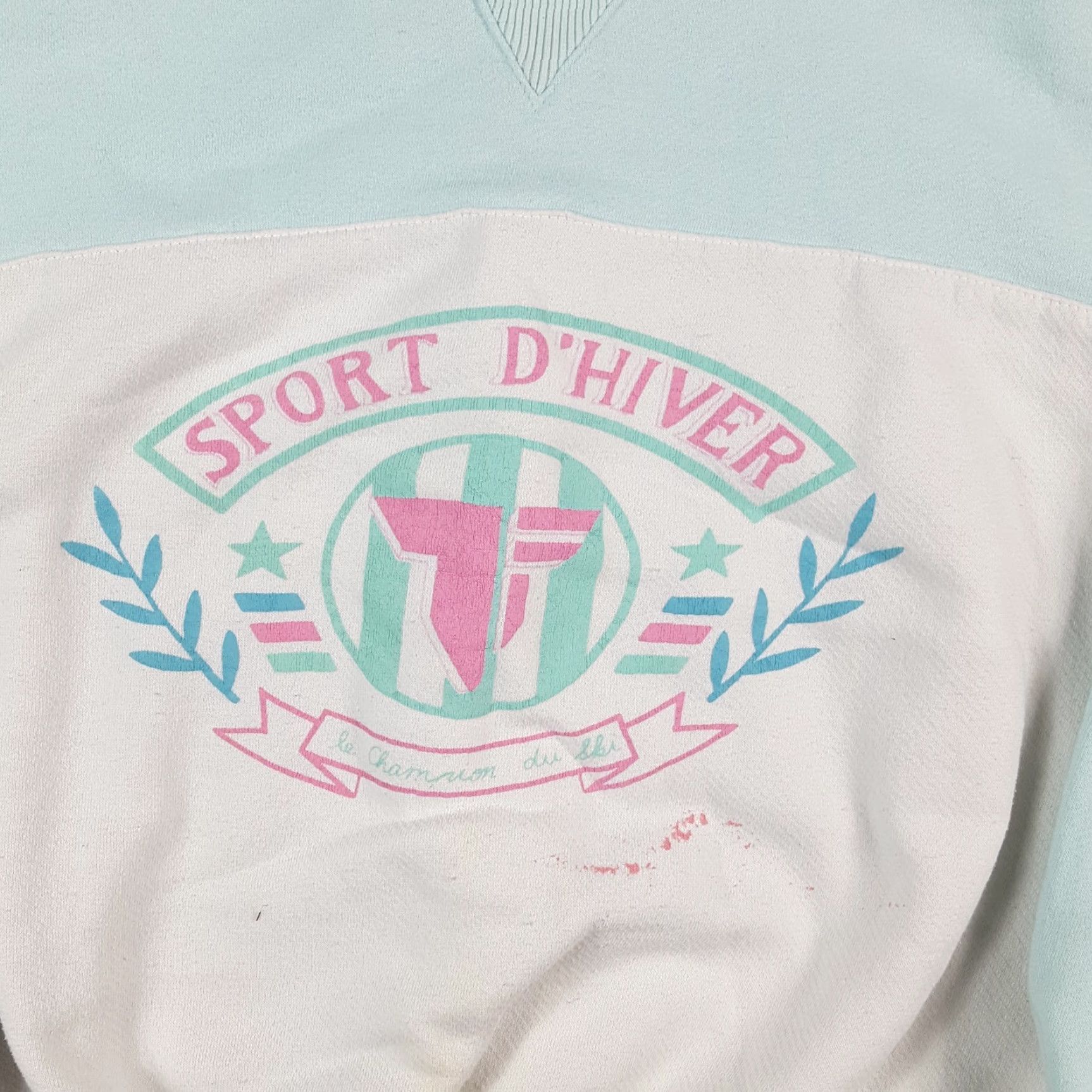 Jerzees VINTAGE Jerzees Sweatshirt Womens M Blue 80s 90s Winter Sport D'hiver Crewneck Pullover Size M / US 6-8 / IT 42-44 - 2 Thumbnail