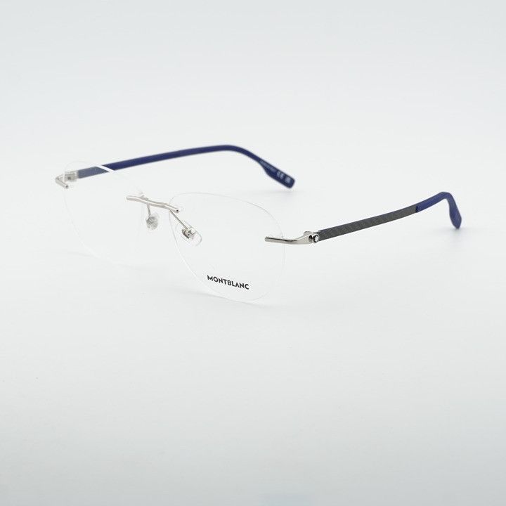 Montblanc Montblanc MB0186O 002 Eyeglasses Silver 56mm Round Frame Size ONE SIZE - 1 Thumbnail