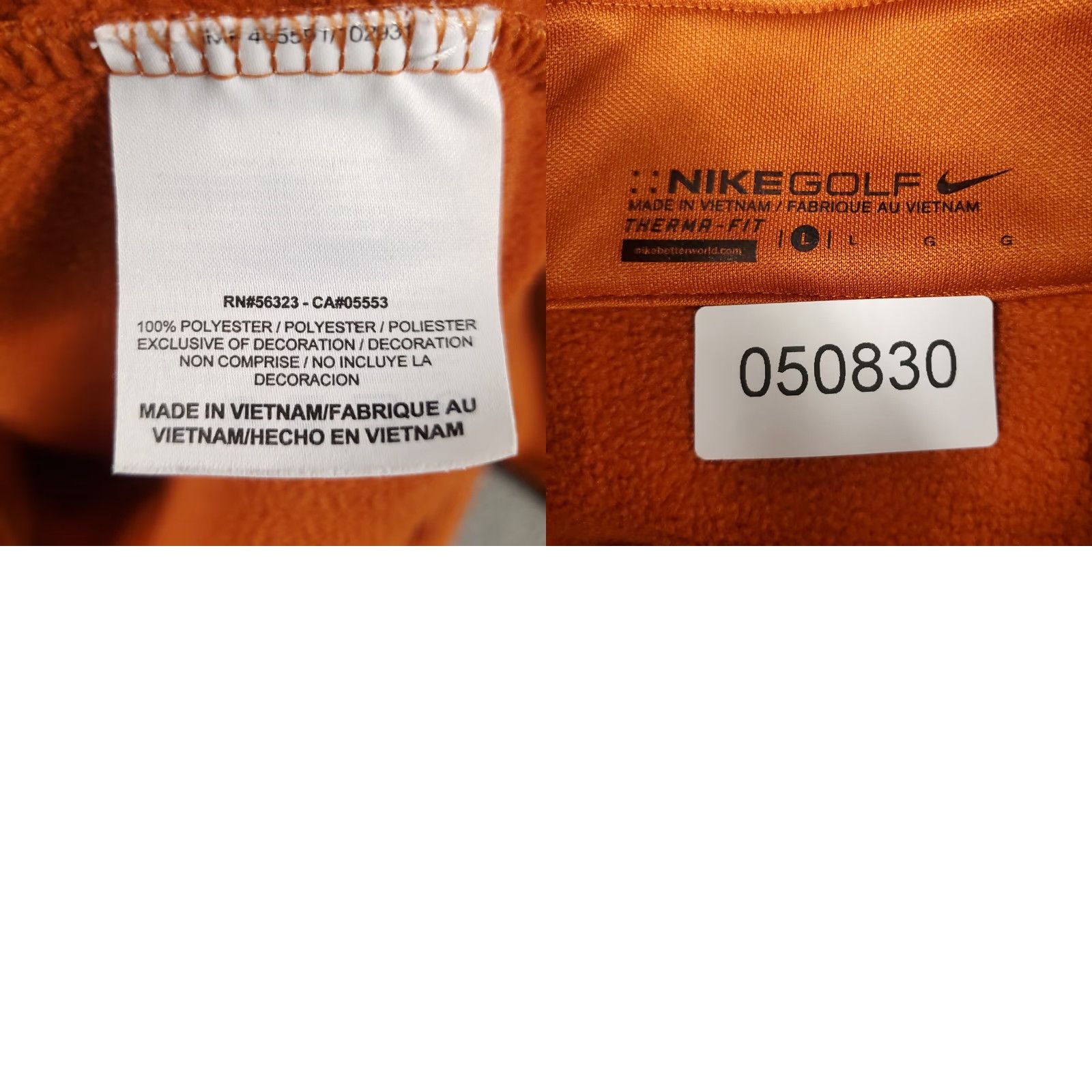 Nike Nike Sweatshirt Mens Large Orange 1/4 Zip Pullover Swoosh Logo Knit Mock Neck Long Sleeve Modern Sports Nike Mens Regular Gift Size US L / EU 52-54 / 3 - 8 Thumbnail