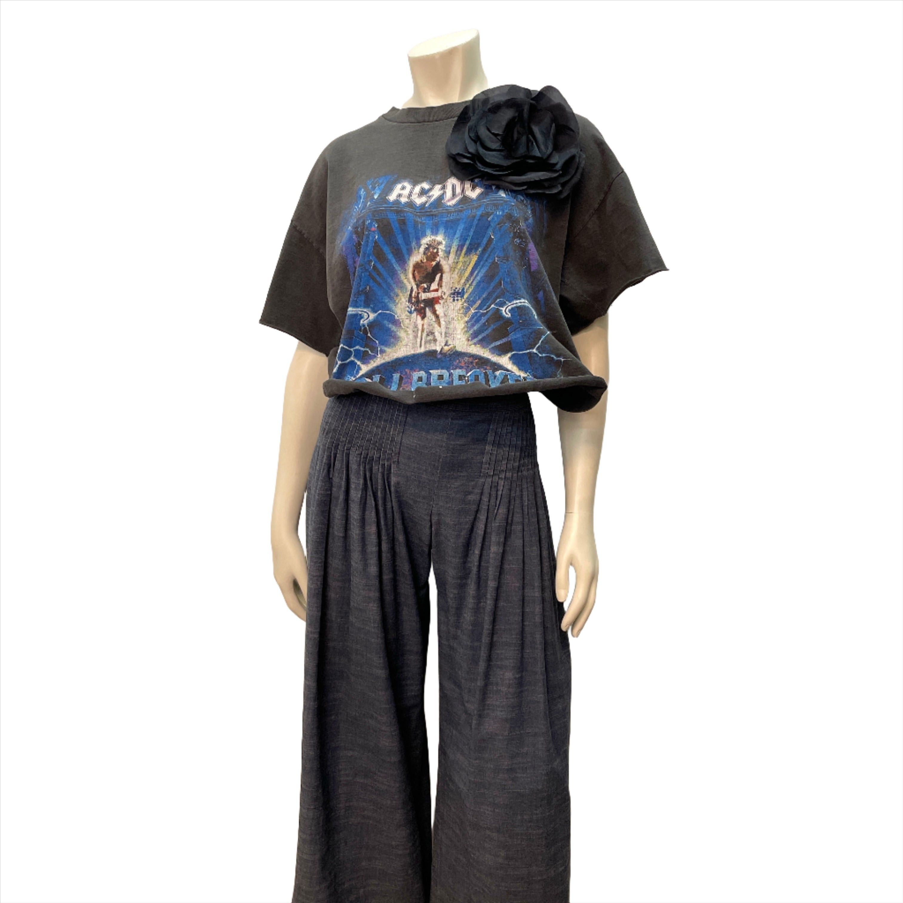 Chanel Chanel Spring '03 Vintage Designer Denim Pleated Wide-Leg Trousers Made In Italy Size 30" Size 30" / US 8 / IT 44 - 1 Thumbnail