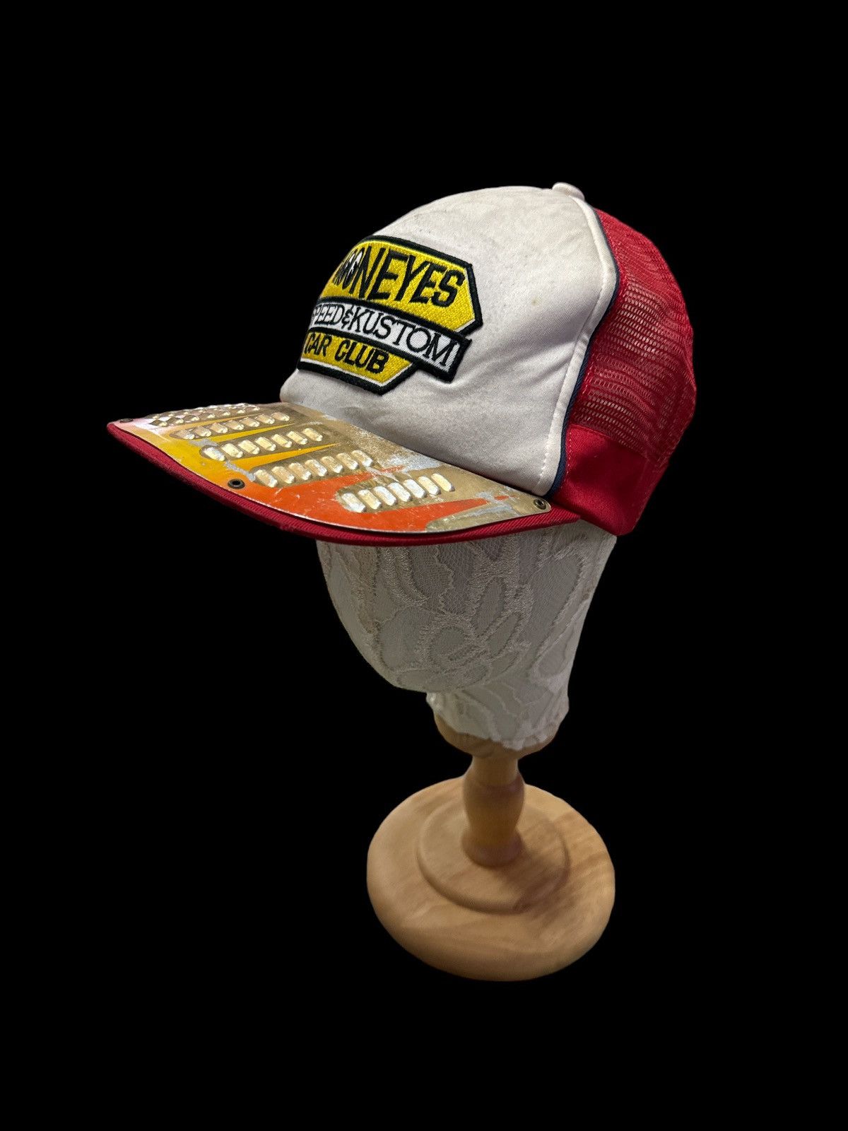 Vintage VINTAGE MOONEYES SPEED & KUSTOM CAR CLUB TRUCKER CAP HAT Size ONE SIZE - 3 Thumbnail