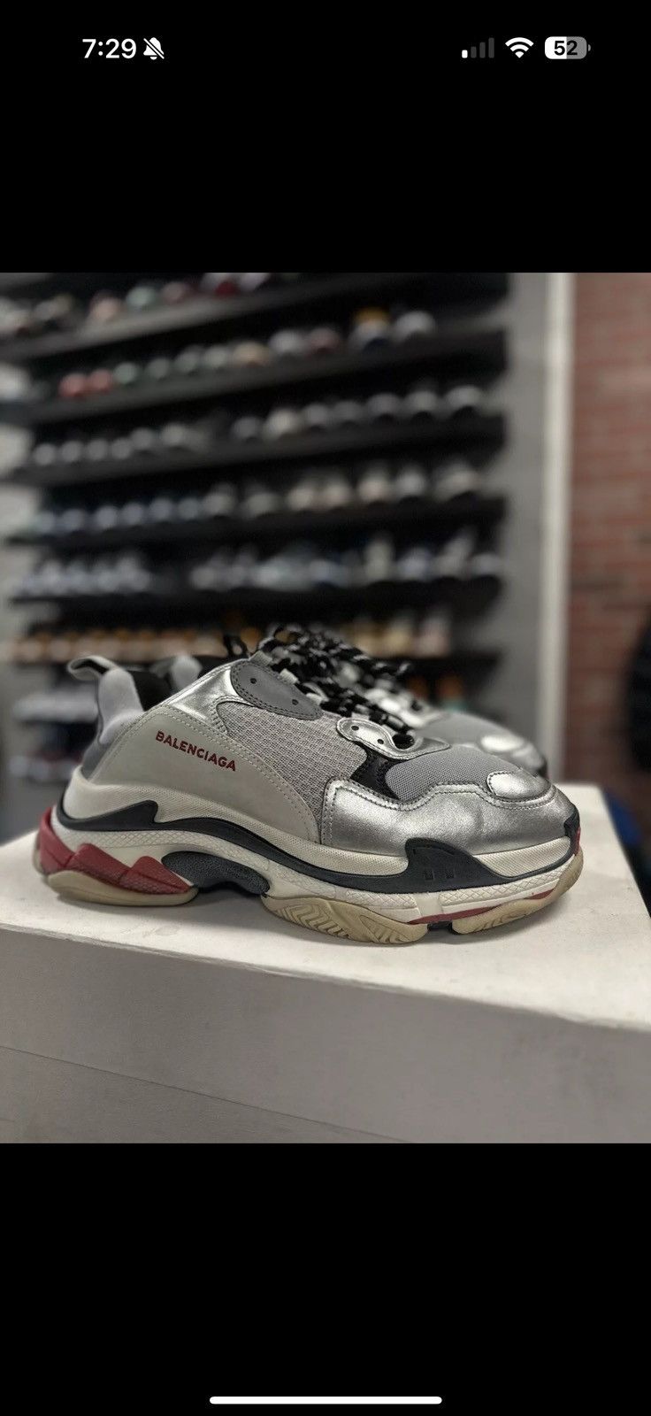 Balenciaga 45EU/12US Balenciaga Tripple S Silver Nior Agent 🧼 Size US 12 / EU 45 - 2 Thumbnail